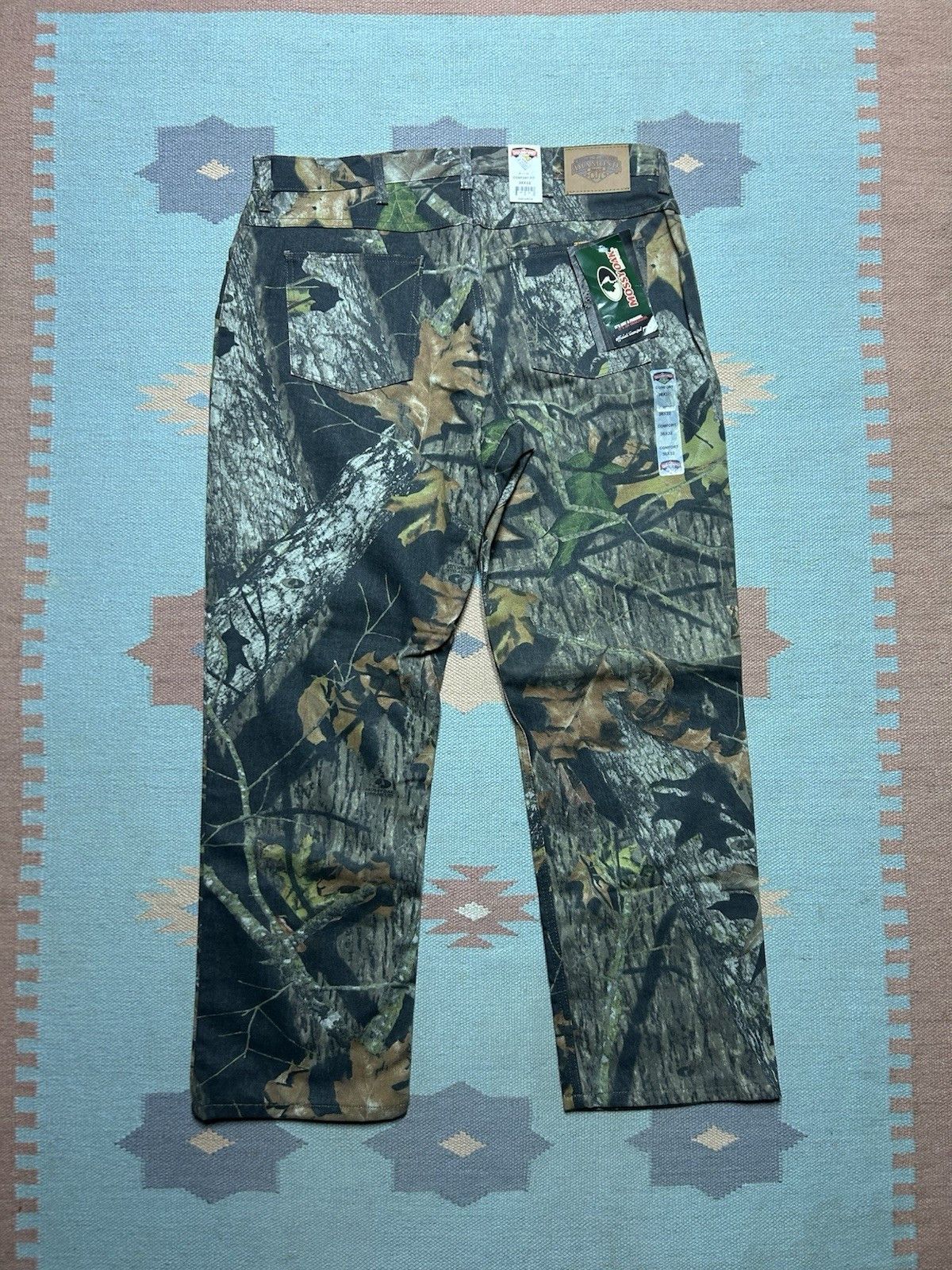 Vintage NEW Vtg diamond cut jean mossy oak camo camouflage NWT 38x31 Size US 38 / EU 54 - 1 Thumbnail