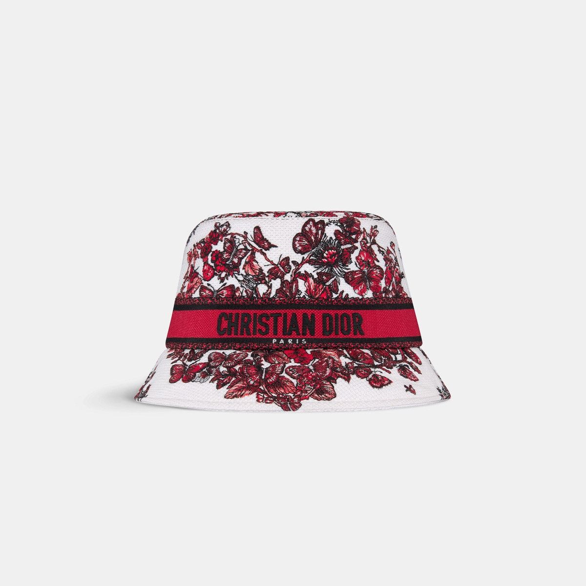 Dior o1bcso1str0226 Size:OS/Small Brim Bucket Hat in White/Red Size ONE SIZE - 2 Thumbnail
