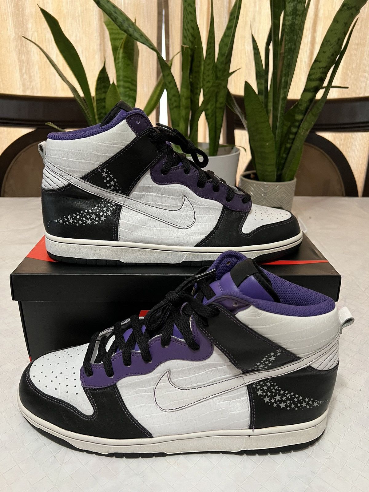 image of Nike Dunk High Premium Black 312786-011 Shoes in White, Men's