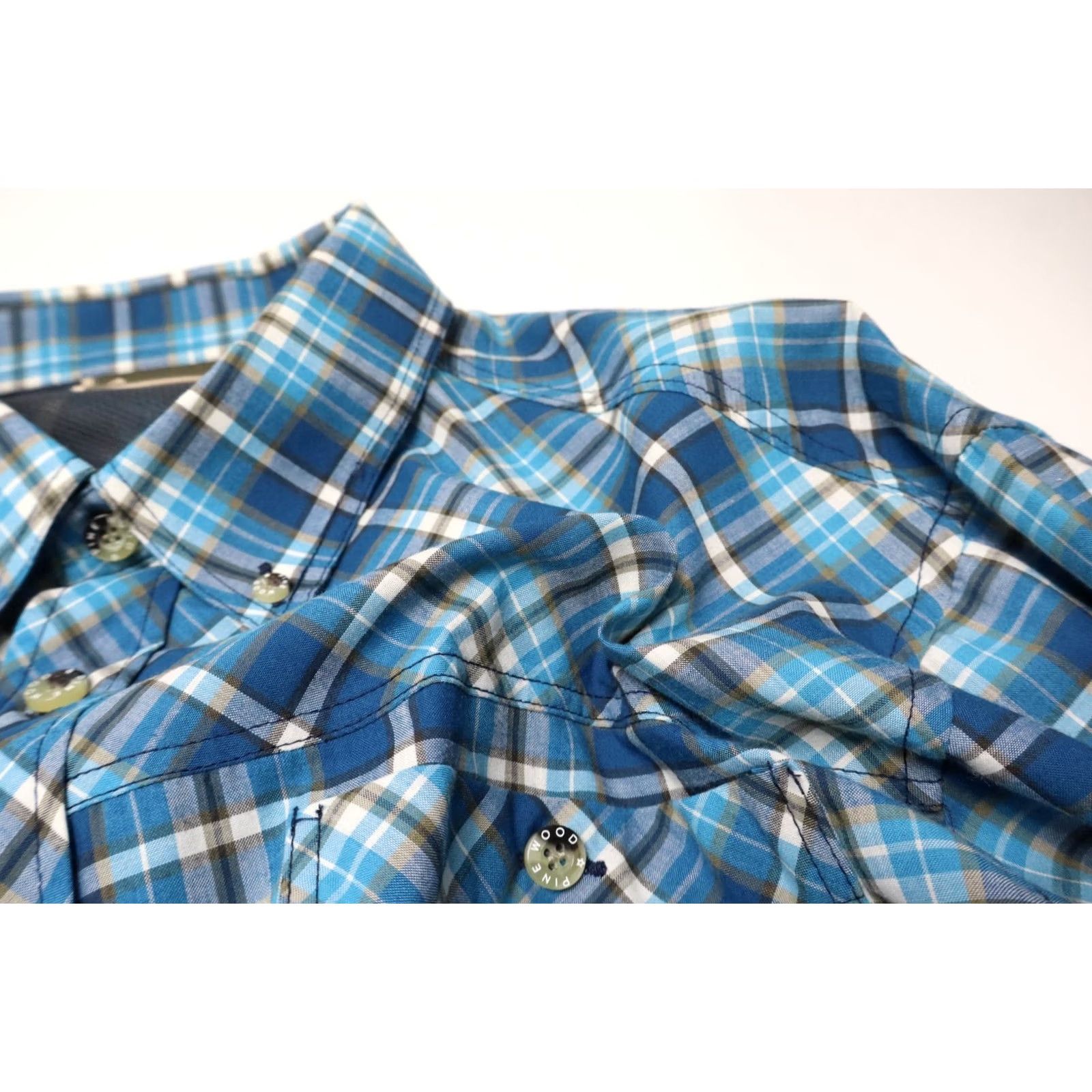 Vintage PINEWOOD Shirt Men's XL Blue Plaid Button-Down Outdoor Patched Pocket Size US XL / EU 56 / 4 - 6 Thumbnail