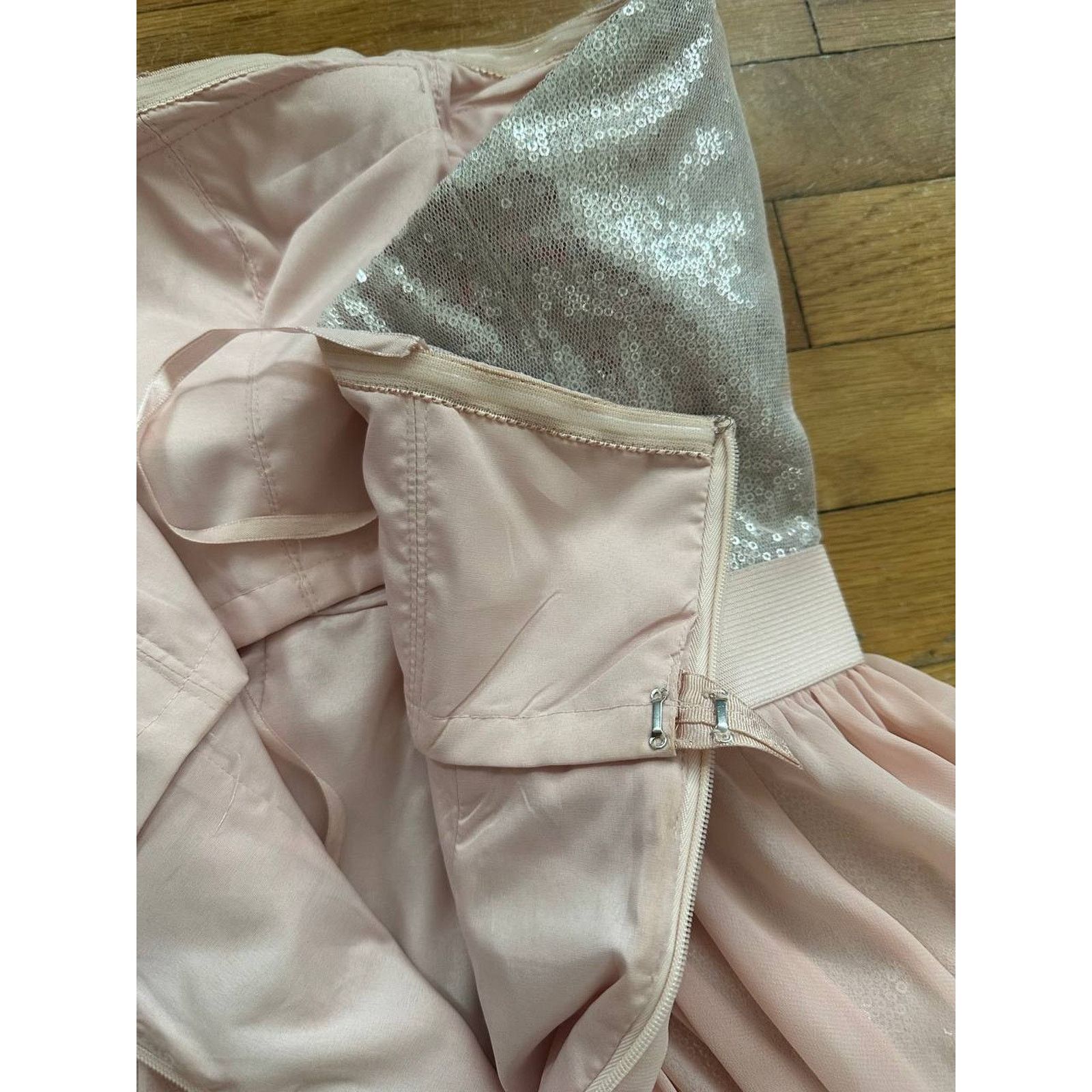 Addaptation Japan Aidan Mattox Pink Sequins Pleated Mini Dress Size 2 A000974 Size XS / US 0-2 / IT 36-38 - 13 Thumbnail