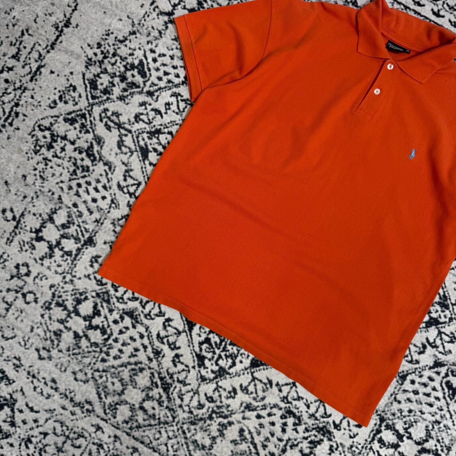 Ralph Lauren × Vintage Vintage Ralph Lauren Unisex Orange Cotton Polo Shirt Size XL Size US XL / EU 56 / 4 - 2 Thumbnail
