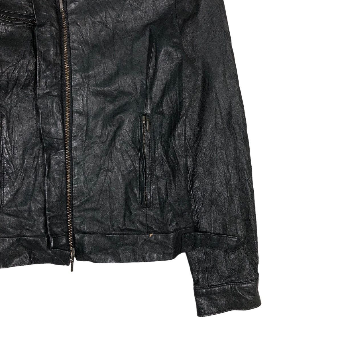 Japanese Brand 📌CROPPED BIKER LEATHER JACKET CIAO PANIC JAPAN Size M / US 6-8 / IT 42-44 - 5 Thumbnail