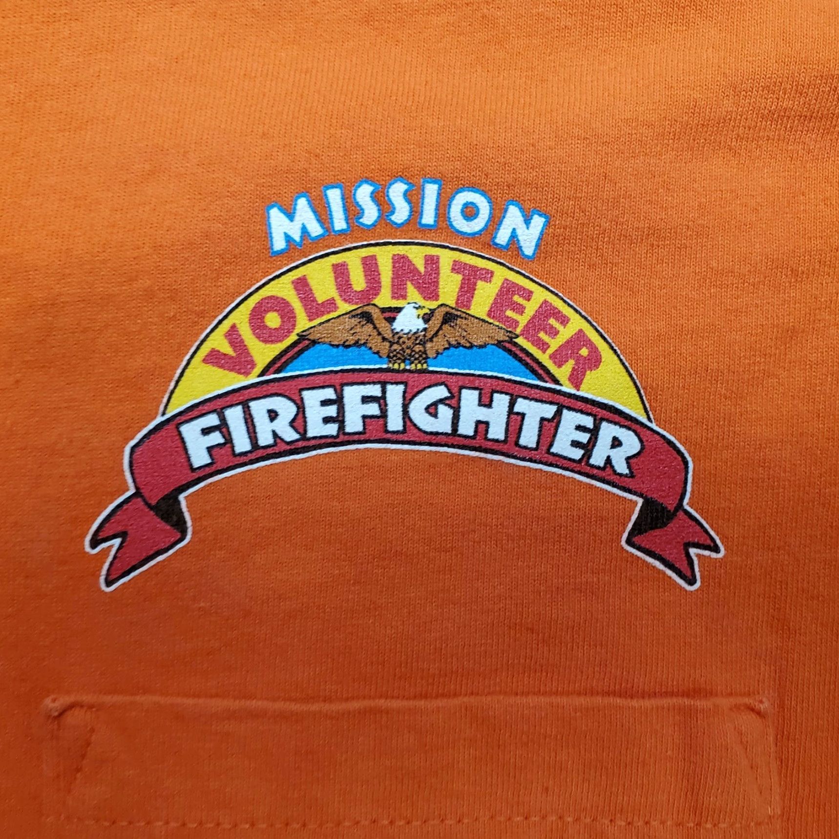 Vintage VTG Firefighter Shirt Men L Orange Mission Montana Flathead Volunteer TEE Size US L / EU 52-54 / 3 - 4 Thumbnail