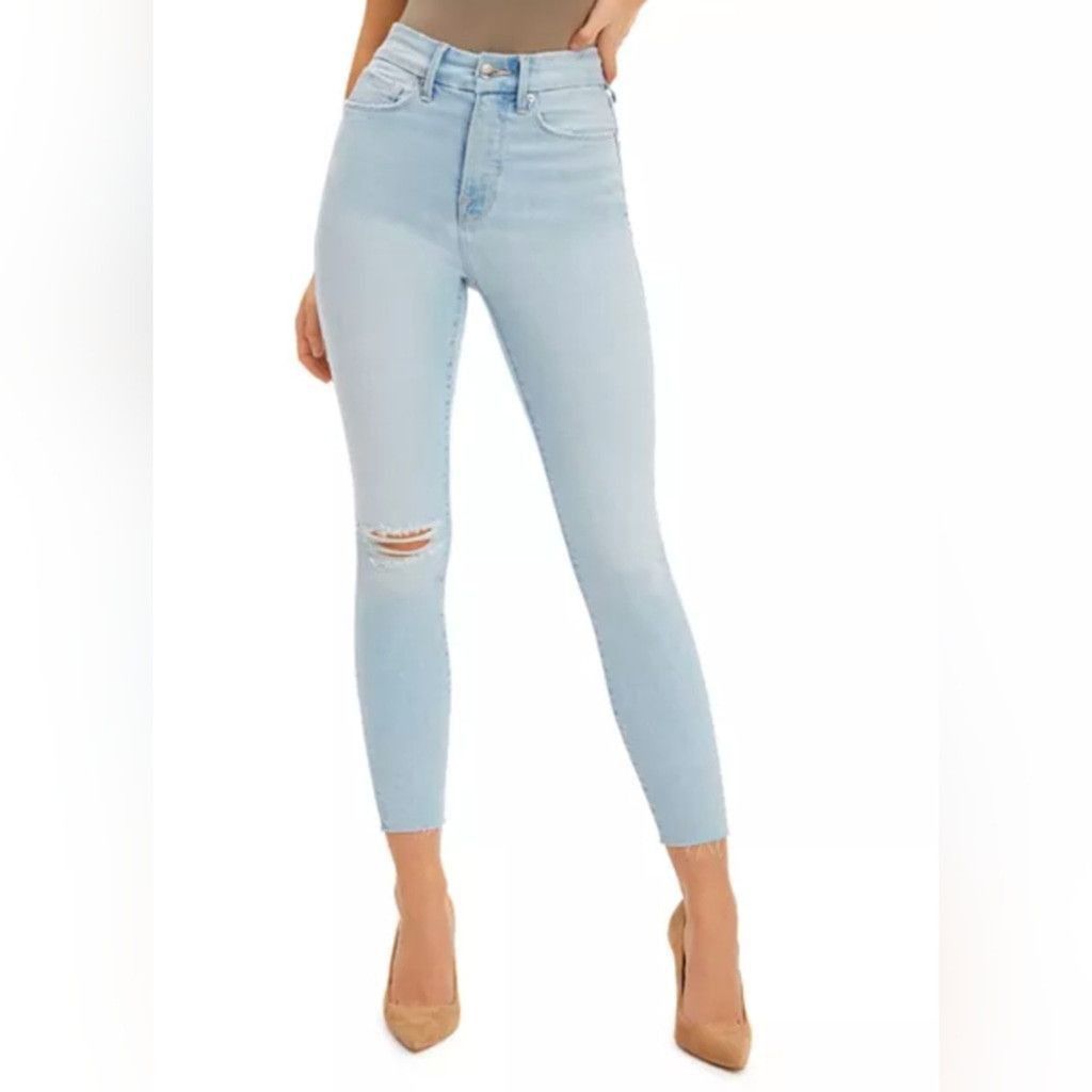 Good American Good American Good Waist distressed Skinny Cropped Jean sz18 Size 40" / US 18 - 2 Thumbnail