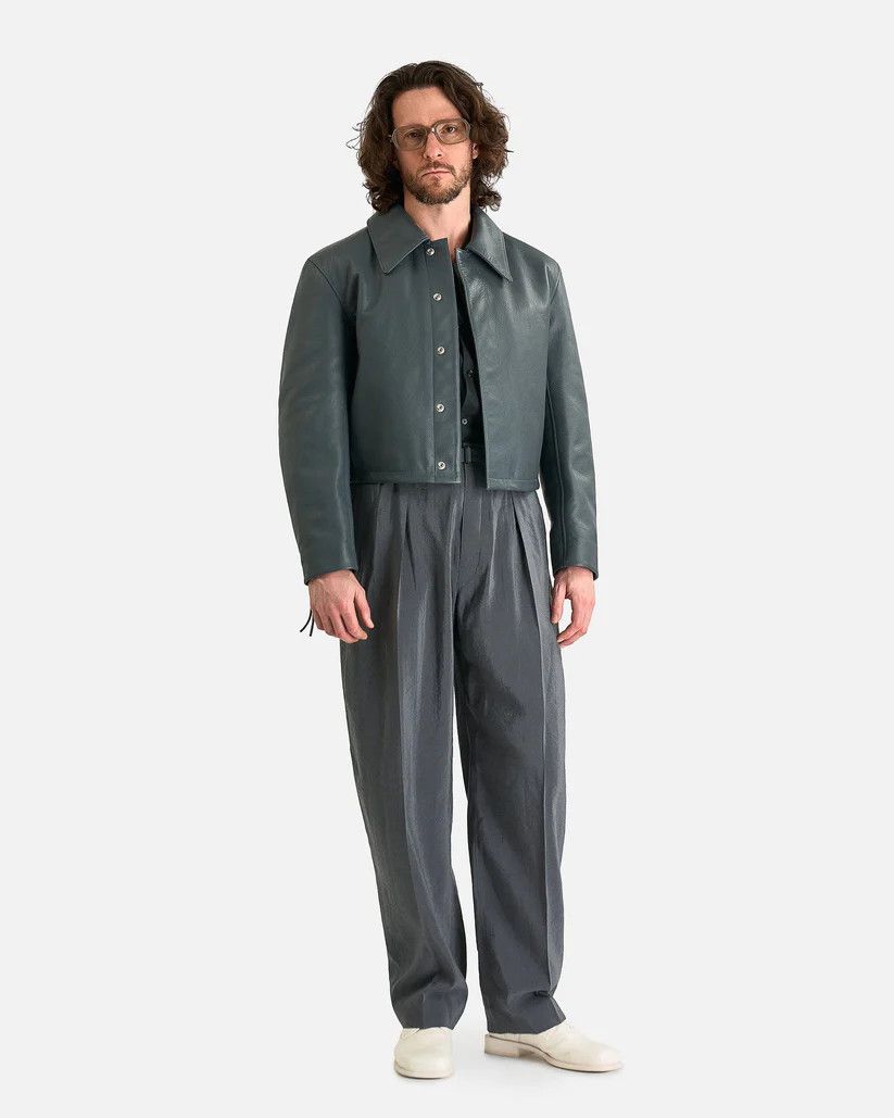Lemaire o1s1v1r1oon0825 Boxy Cropped Jacket in Steel Blue Size US M / EU 48-50 / 2 - 2 Thumbnail