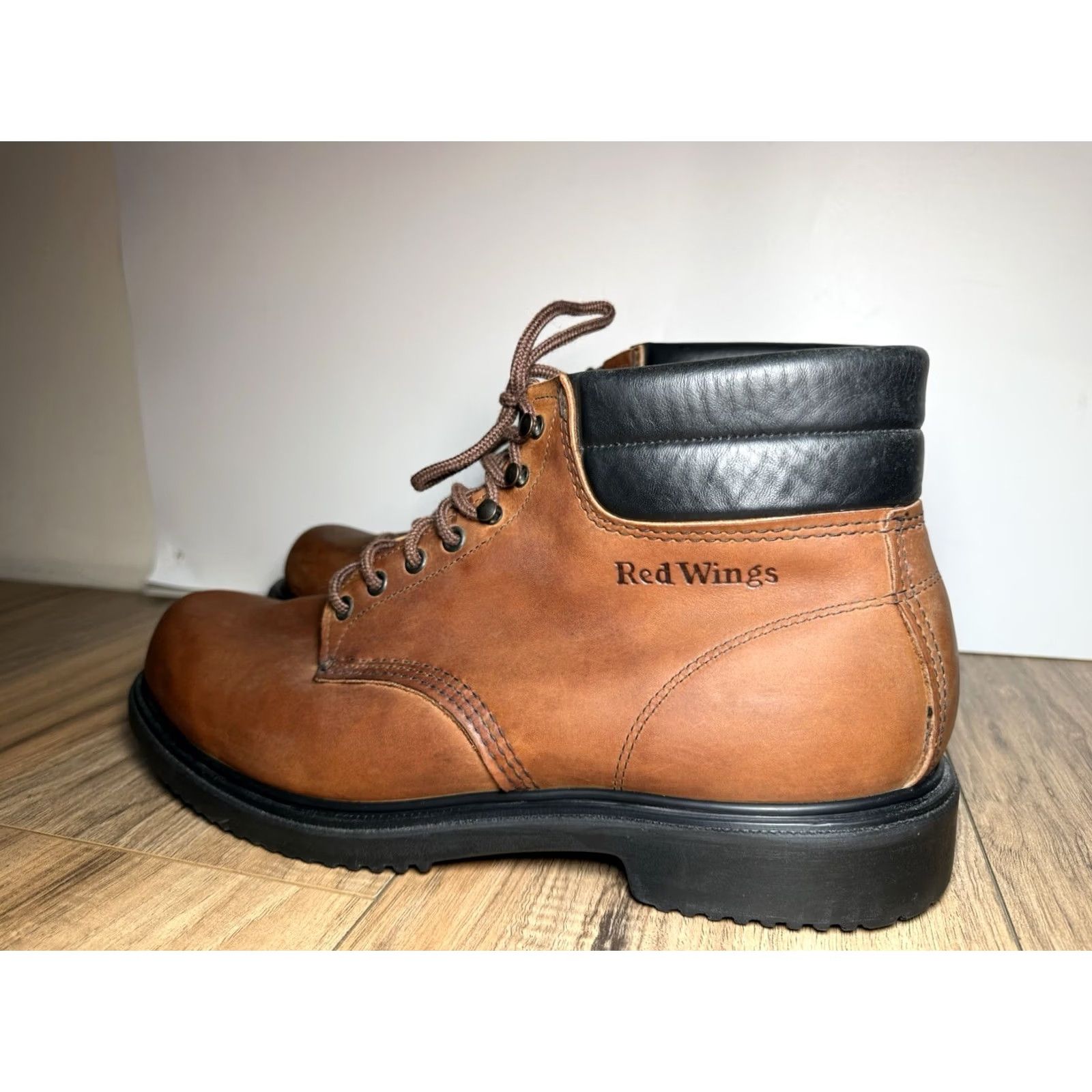 Red Wing VINTAGE Red Wing Shoes Work Boots 207 Brown Leather Lace Up Sz 14 B MADE USA Mens Boots Size US 14 / EU 47 - 3 Thumbnail