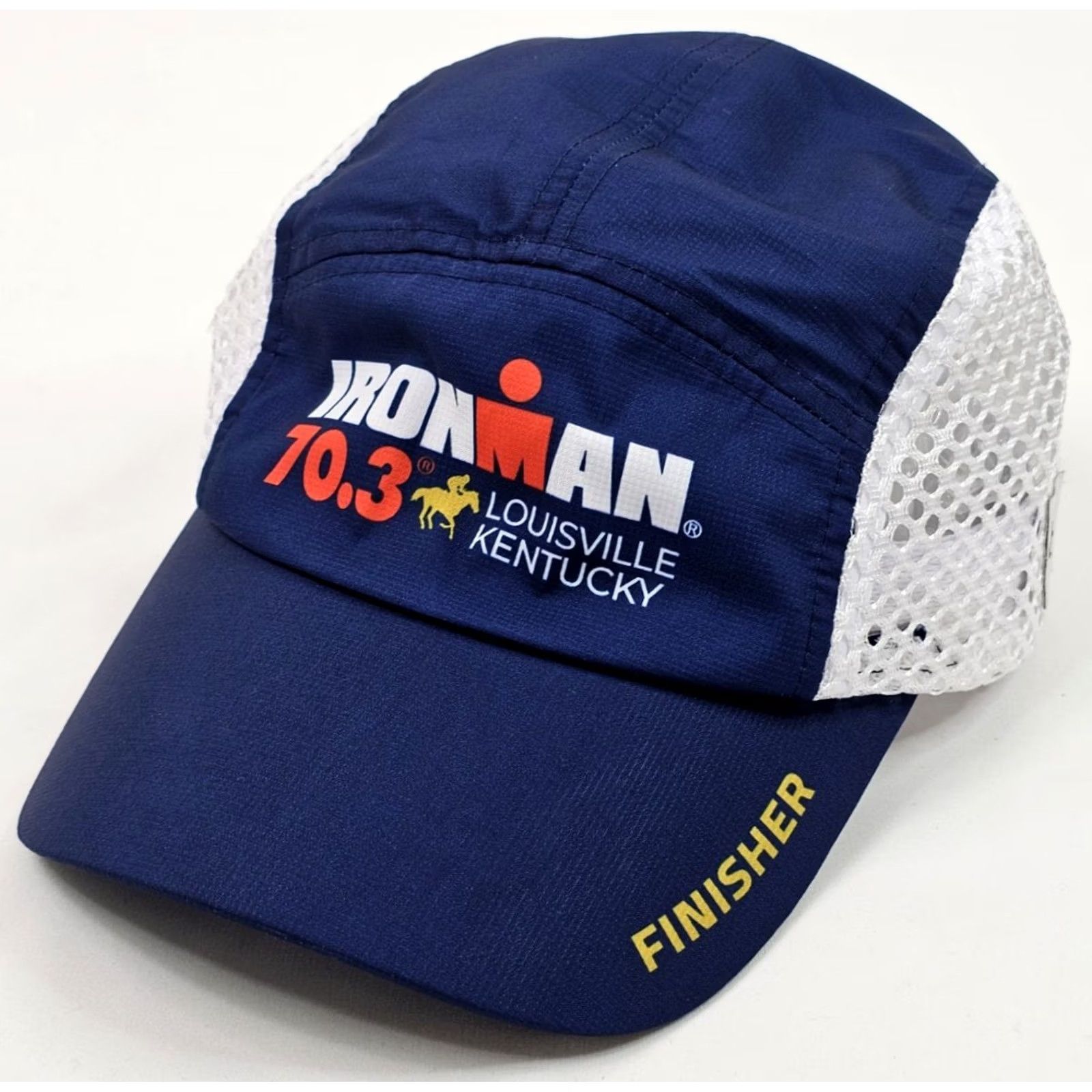 Vintage BOCO Gear IRONMAN Running Triathlon Hat Cap Lightweight Perforated Wicking Strap Blue One Size Mens Size ONE SIZE - 2 Thumbnail