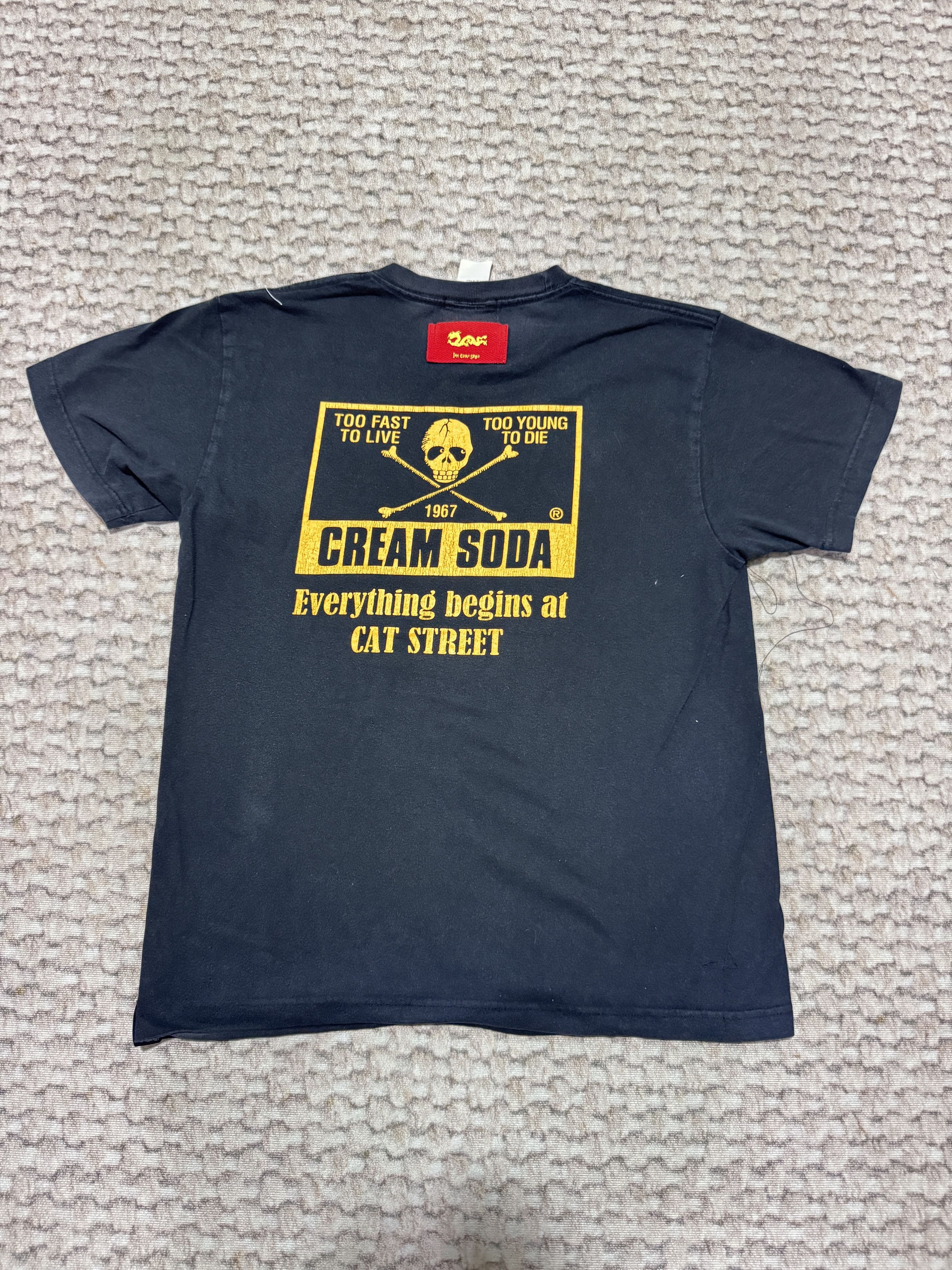 Japanese Brand Y2K Vintage Cream Soda Street Cat T shirt Size US M / EU 48-50 / 2 - 2 Thumbnail
