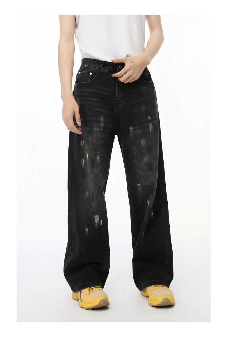 Japanese Brand × Jean Fashionable graffiti distressed washed denim jeans Size US 32 / EU 48 - 3 Thumbnail