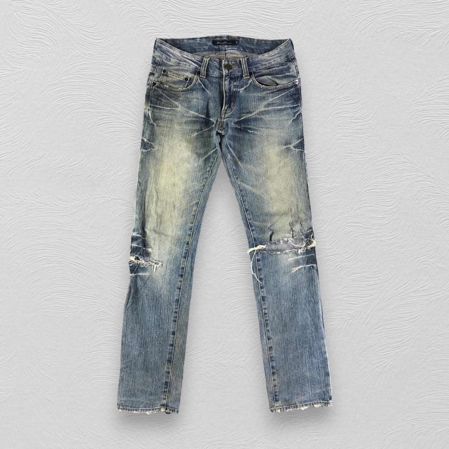 Japanese Brand Root Three Jeans Zipper Pocket Ripped Denim Size US 30 / EU 46 - 1 Thumbnail