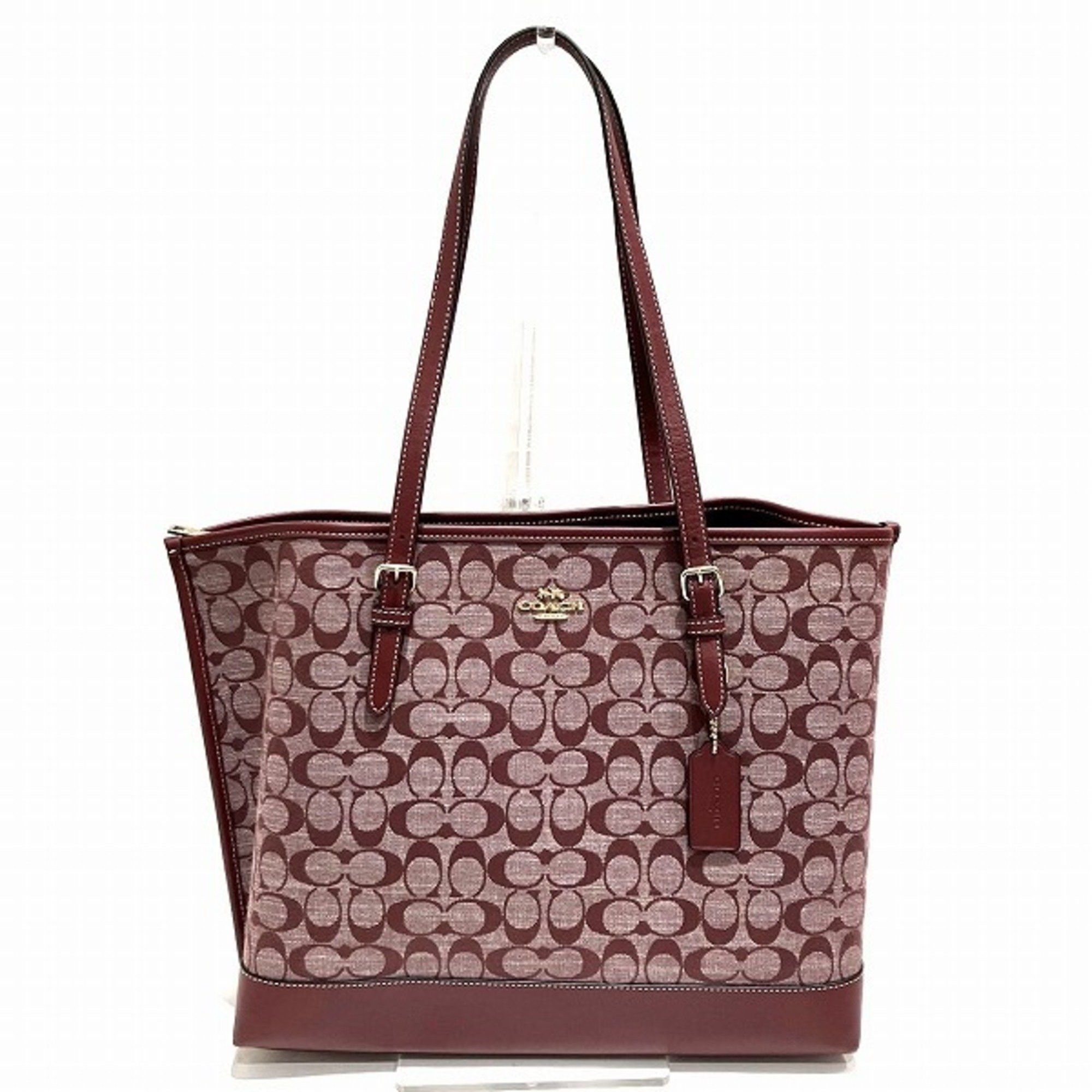 image of Coach Signature Chambray Ch227 Bag Tote Handbag Women's in Bordeaux