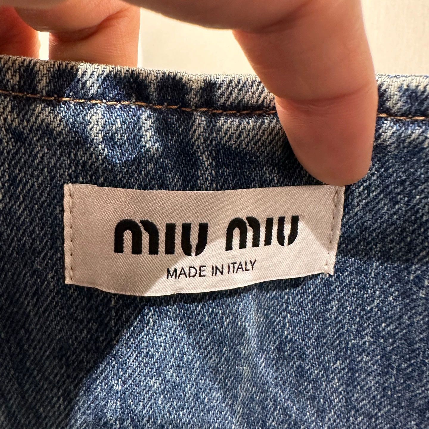 Miu Miu Miu Miu feb377 logo embroidery denim overalls 25 Size 25" / US 0 / IT 36 - 3 Thumbnail