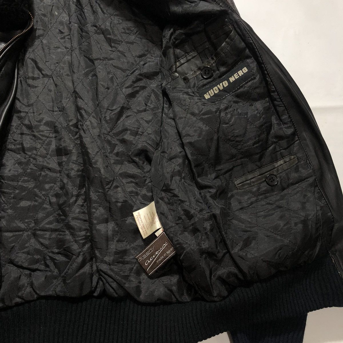 Japanese Brand × Vintage Rare Vintage Nuovo Nero Fur Leather Jacket Size US M / EU 48-50 / 2 - 9 Thumbnail