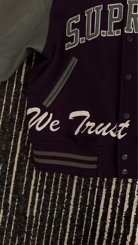 Supreme Supreme King Hooded Varsity Jacket Purple like new M Size US M / EU 48-50 / 2 - 3 Thumbnail