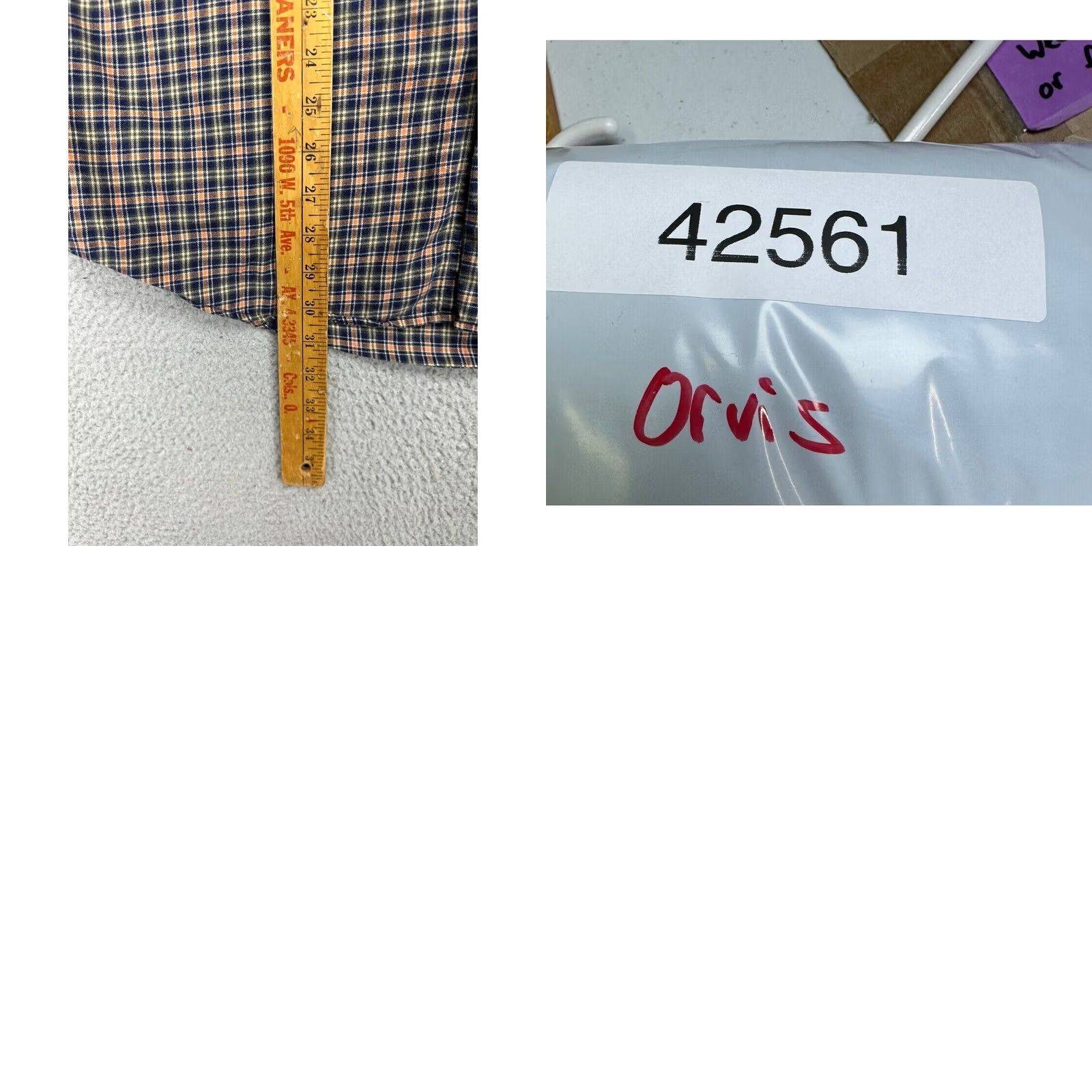 Orvis VINTAGE Orvis Shirt Mens Large Orange Multi Plaid Wool Blend Flannel Button-Down Size US L / EU 52-54 / 3 - 8 Thumbnail