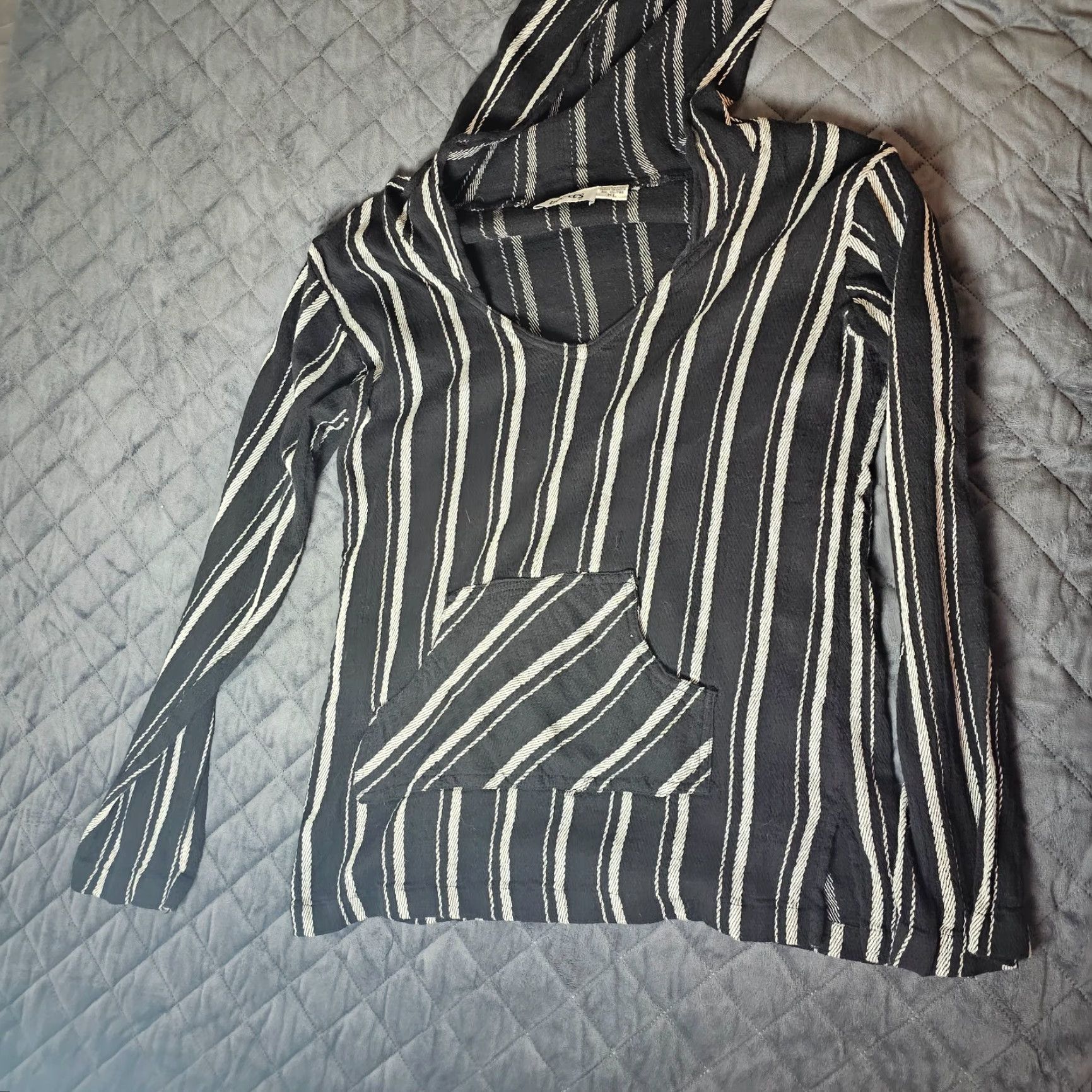 Vintage BUC EES Beach Pullover Cover Up Hooded Striped Women's XL Black Size XL / US 12-14 / IT 48-50 - 7 Thumbnail