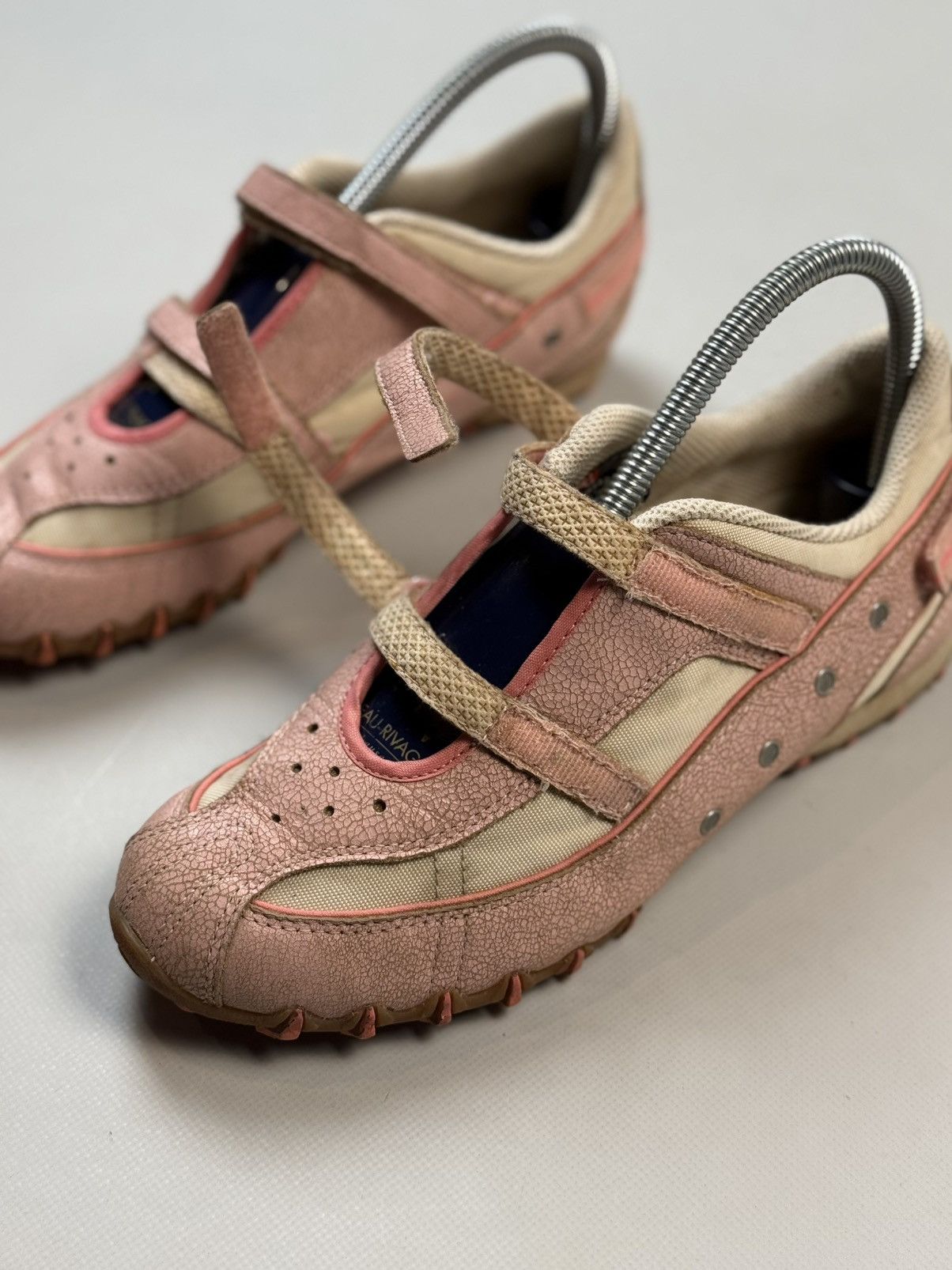 Diesel Vintage Y2K Leather Pink Straps Low Top Sneakers Ballets Size US 7 / IT 37 - 22 Thumbnail