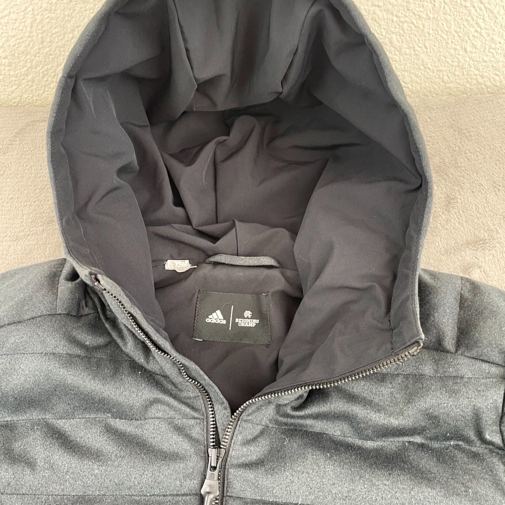 Reigning Champ Adidas Reigning Champ Parka Women Small Grey Duck Down Puffer Hooded Full Zip Jacket Size S / US 4 / IT 40 - 3 Thumbnail