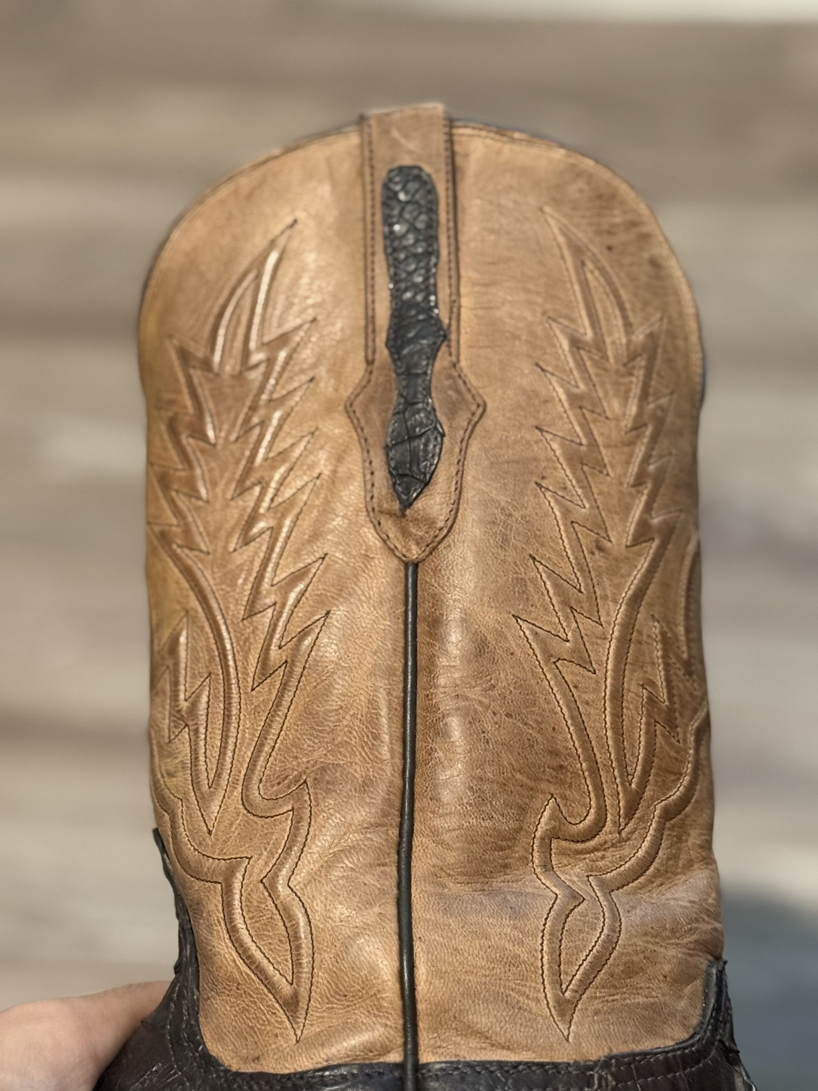 Blackjack Black Jack Chocolate Gator and Tan Goat Maddog Square Exotic Size US 9.5 / EU 42-43 - 7 Thumbnail