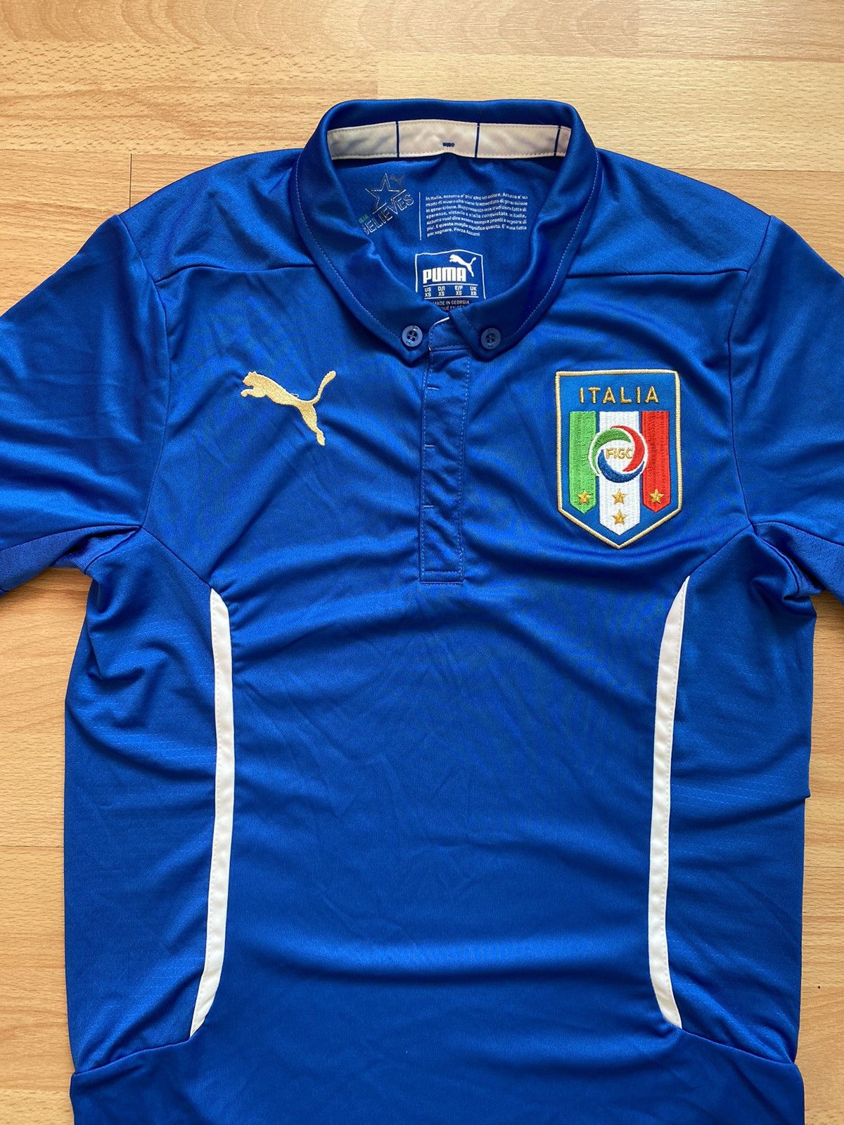 Puma 2014 World Cup Italy Home Jersey Blue Size Mens Xs 744288 Size US XS / EU 42 / 0 - 2 Thumbnail