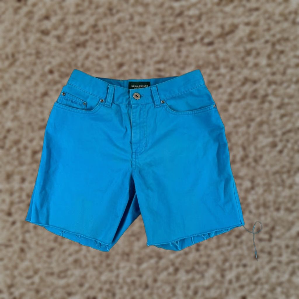 Ralph Lauren Lauren Ralph Lauren Shorts Women 2P Blue Cutoff 100% Cotton Twill Mid Rise 24x6 Size 26" / US 2 / IT 38 - 1 Thumbnail