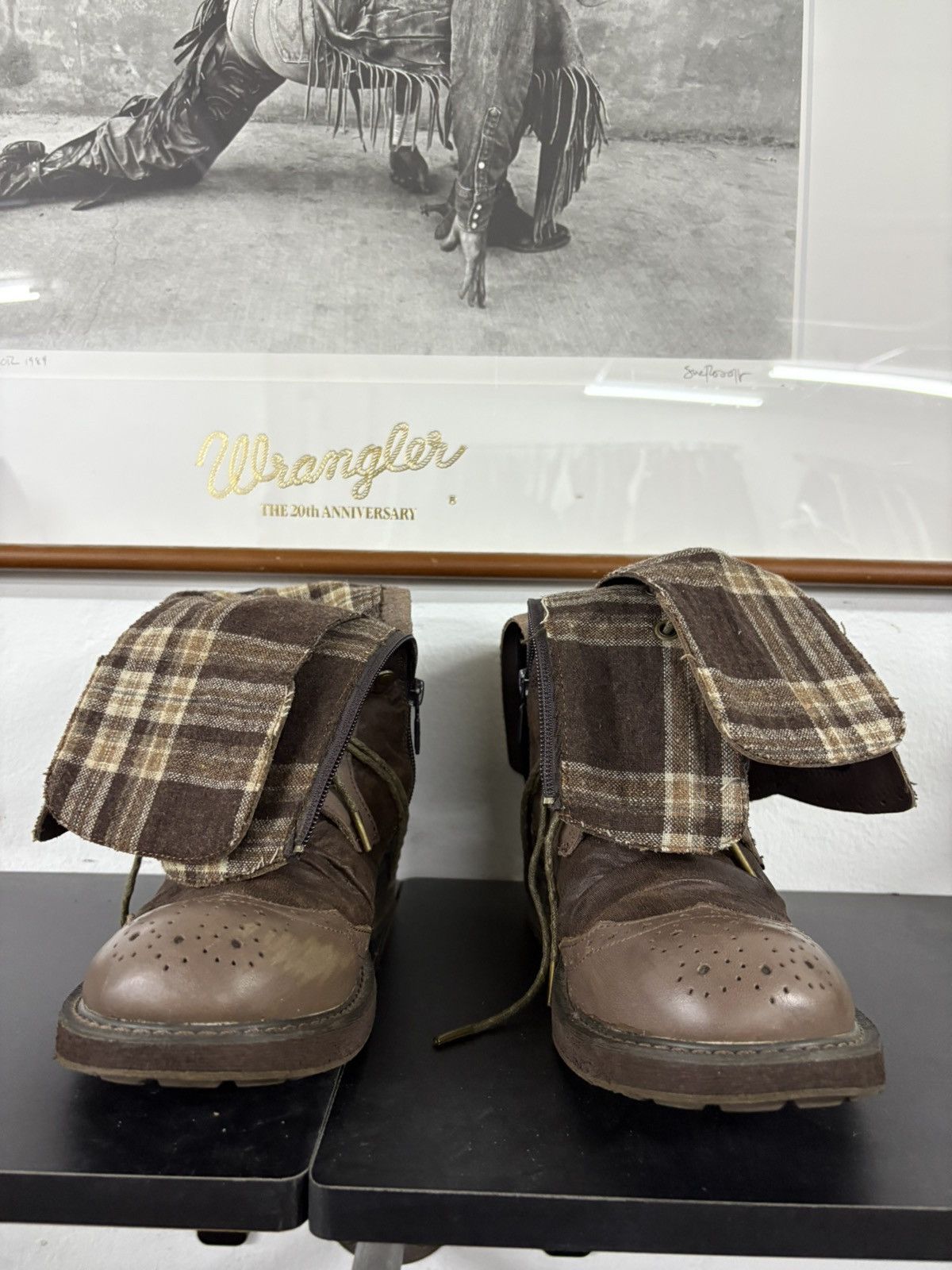 Alfredo Bannister Yosuke Dirk Bikkembergs style lace trough heel leather boots Size US 7.5 / EU 40-41 - 3 Thumbnail