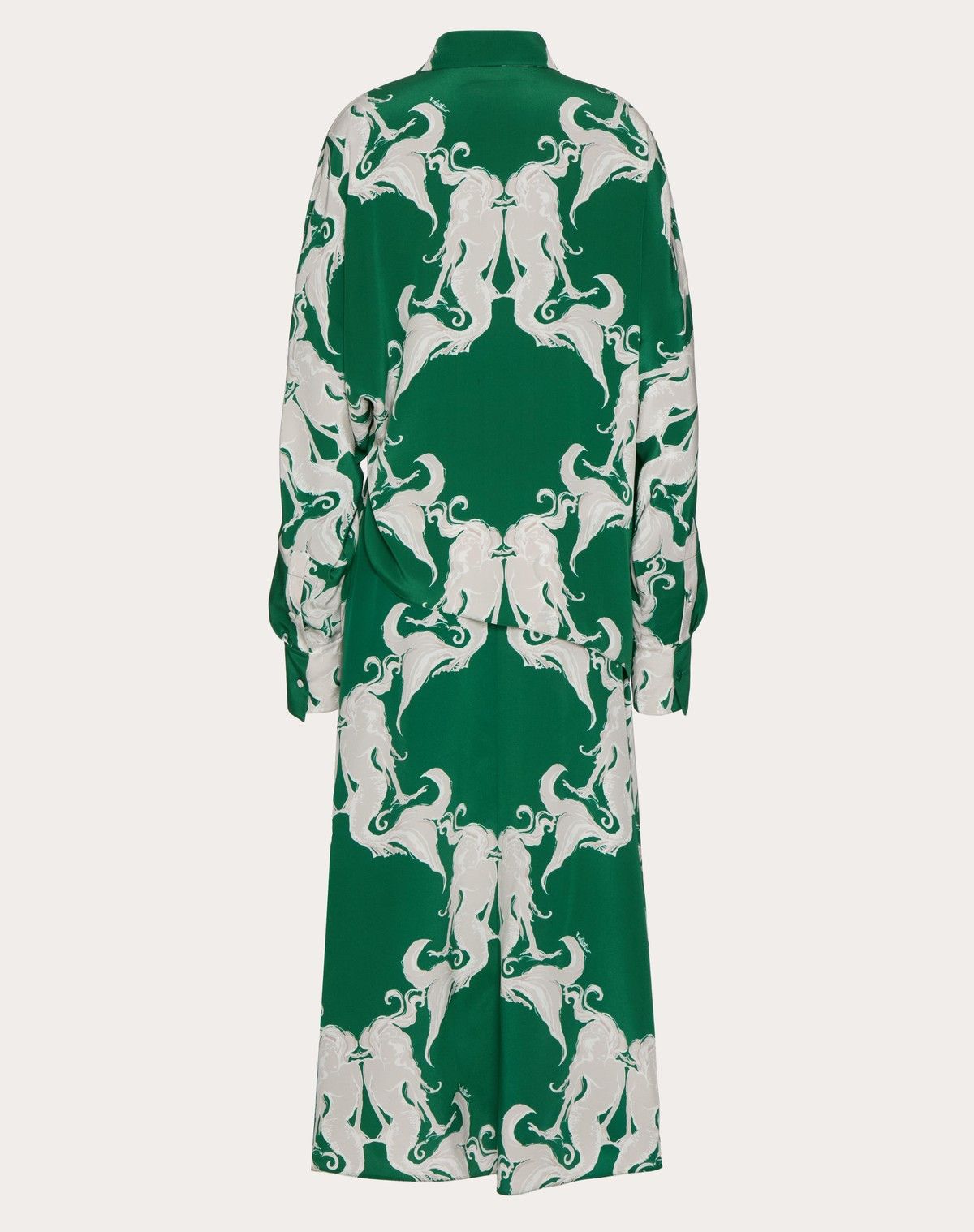 Valentino o1s1wg110525 Siren Small Crepe De Chine Dress in Green Size XS / US 0-2 / IT 36-38 - 2 Thumbnail