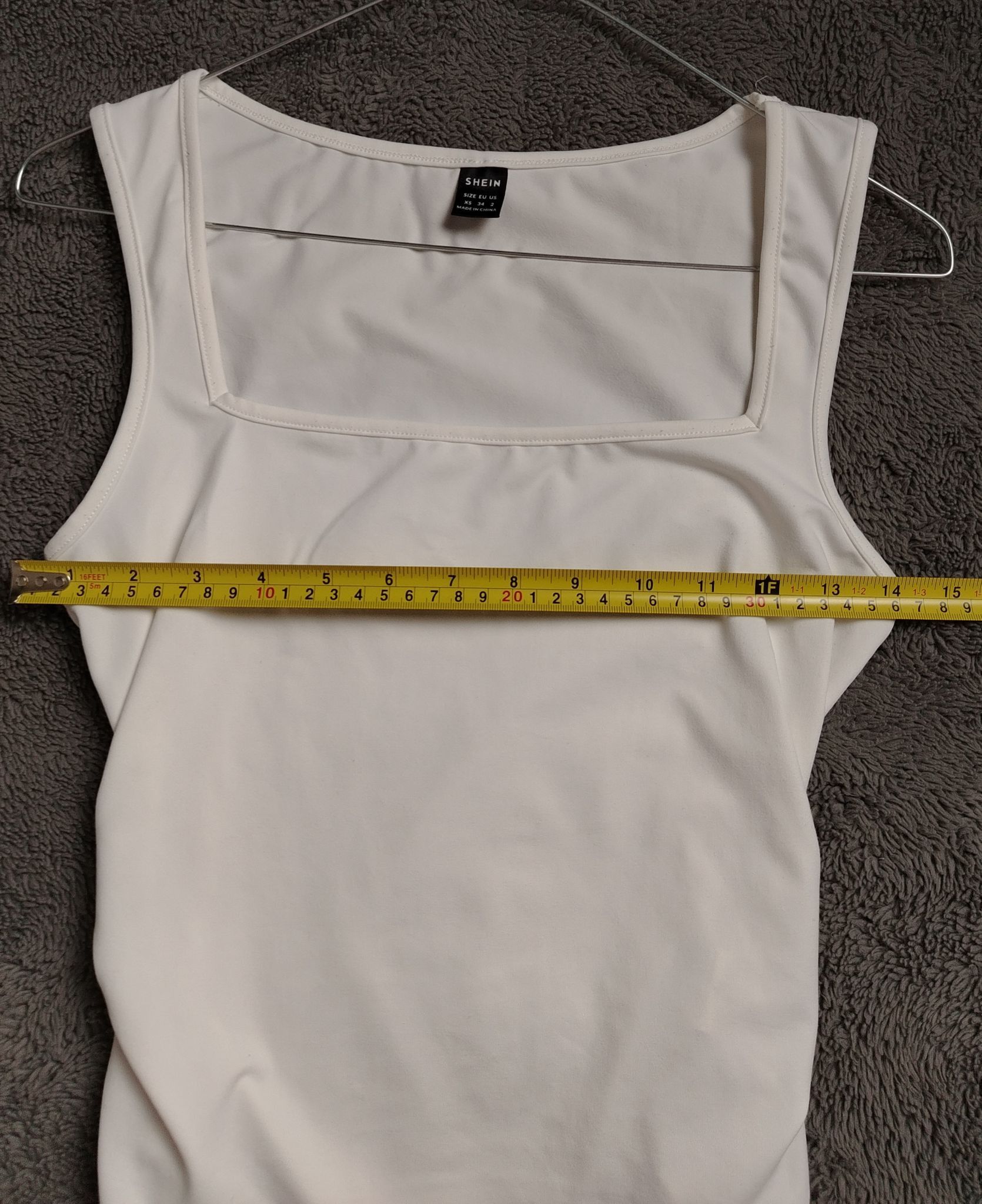 Shein SHEIN Top Womens XS White Square Neck Sleeveless Stretch Size XS / US 0-2 / IT 36-38 - 6 Thumbnail