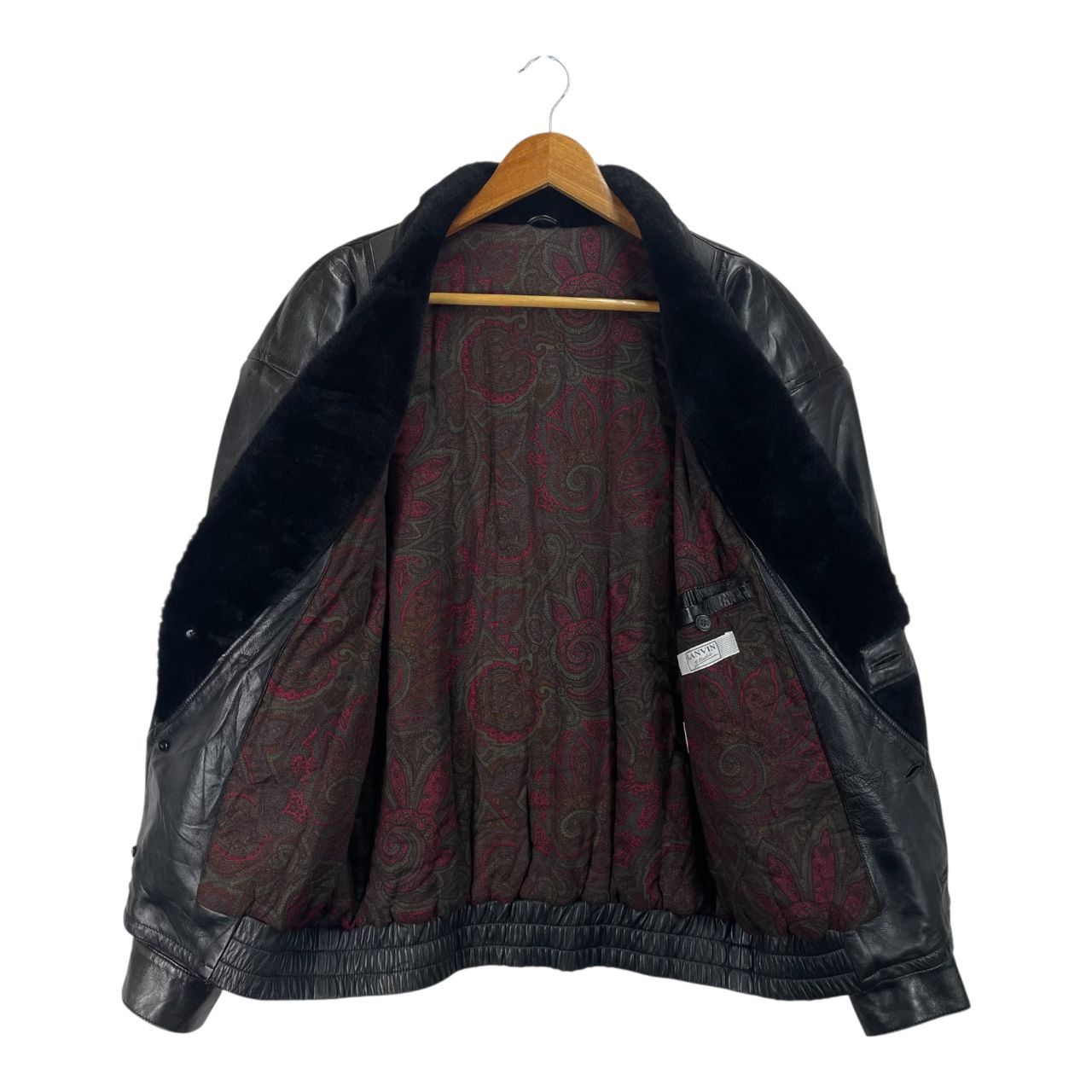 Lanvin Vintage Lanvin Studio Collared Fur Leather Jacket Size US L / EU 52-54 / 3 - 5 Thumbnail