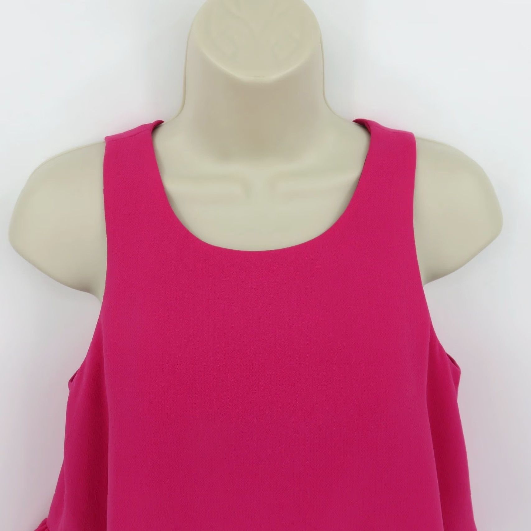 Trina Turk Trina Turk Dress Women 0 Kayleen Classic Crepe Pink Ruffle Hem Back Zip Sheath Sleeveless Party/Cocktail Vintage No Size XS / US 0-2 / IT 36-38 - 3 Thumbnail