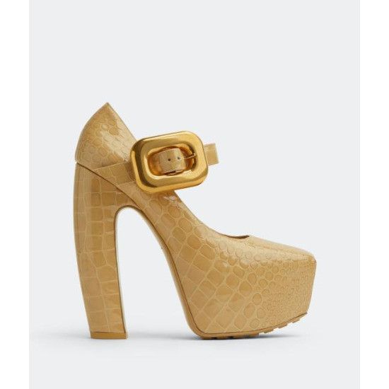 image of Bottega Veneta O1Loc1C0324 716146 Mostra Mary-Jane Pumps In Beige Shoes, Women's (Size 8)
