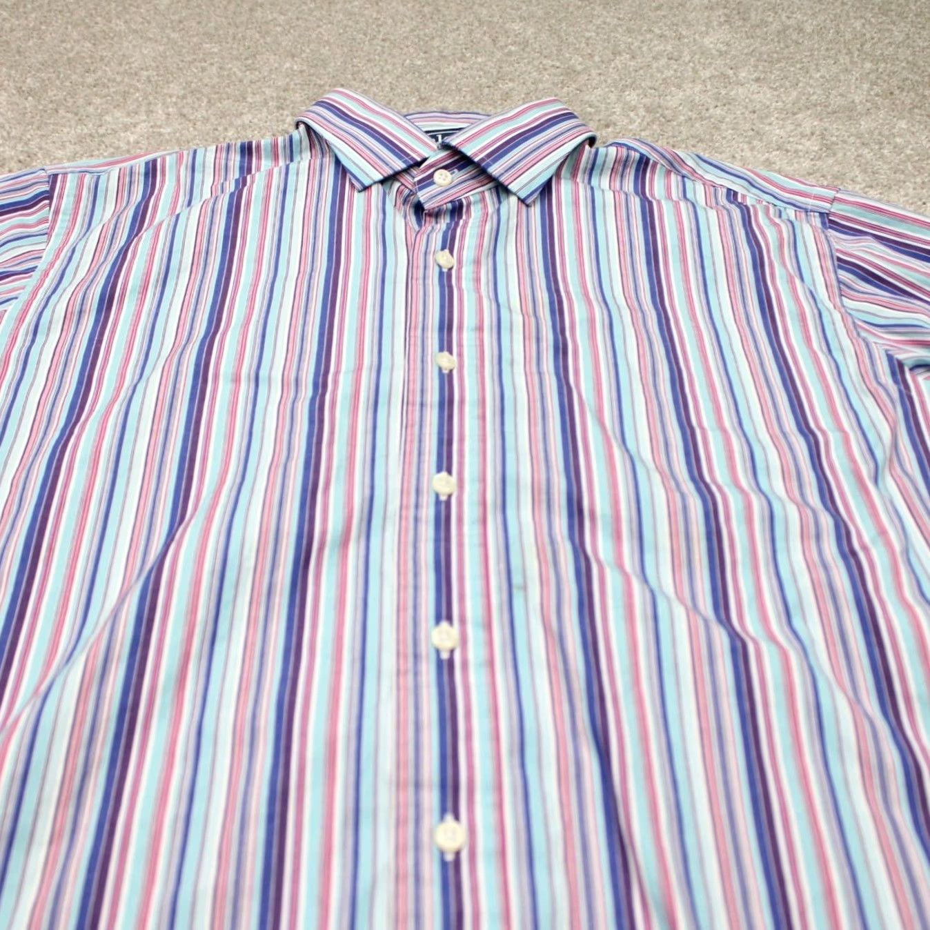 Polo Ralph Lauren Polo Ralph Lauren Dress Shirt Purple/Blue 17 1/2 36/37 Regular Long Sleeve Button Cuff Men’s 100% Cotton Casual Business Formal 90s Size 48R - 4 Thumbnail