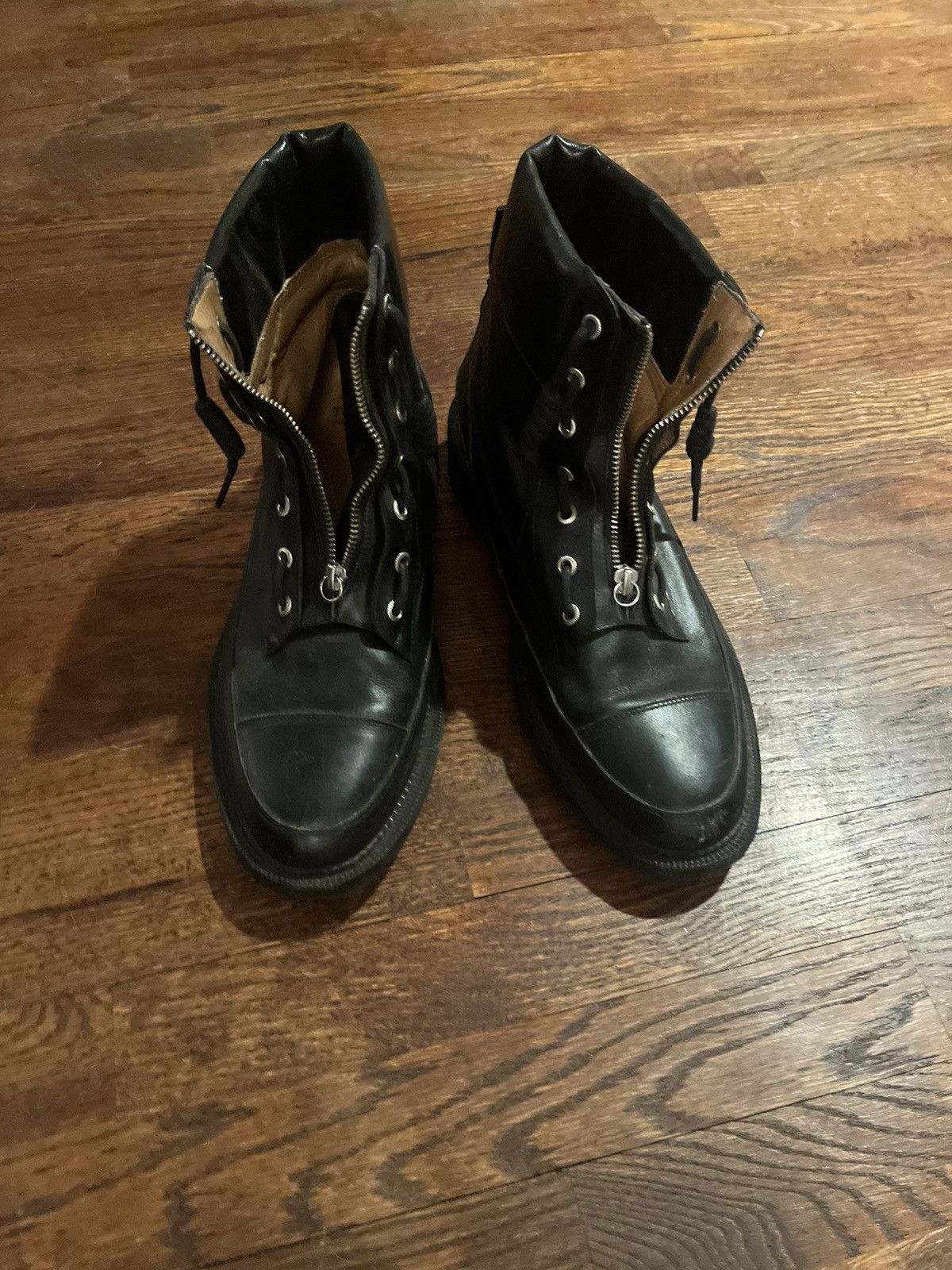 TOGA VIRILIS Toga Virilis Black Leather Lace-Up Boot Size US 13 / EU 46 - 4 Thumbnail
