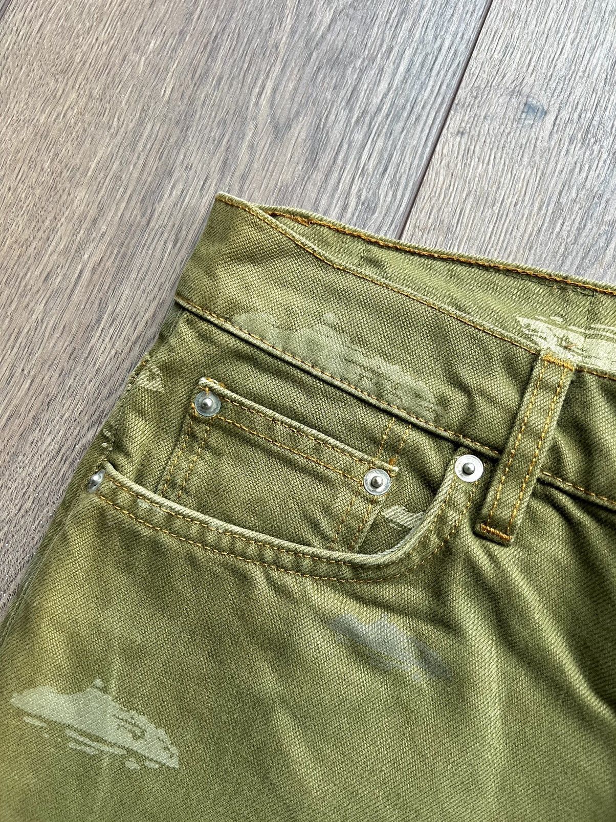 Corteiz Corteiz FW23 Alcatraz Pattern Denim Jeans “Khaki” Large Size US 34 / EU 50 - 7 Thumbnail