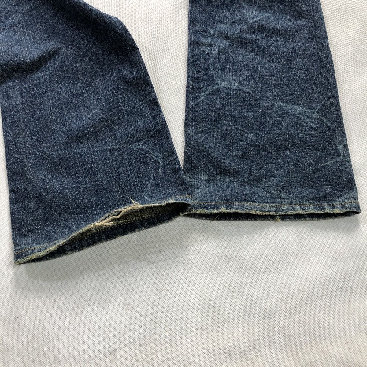 20471120 Double Waist Claw mark Flare Distressed Denim Pant Size US 29 - 16 Thumbnail