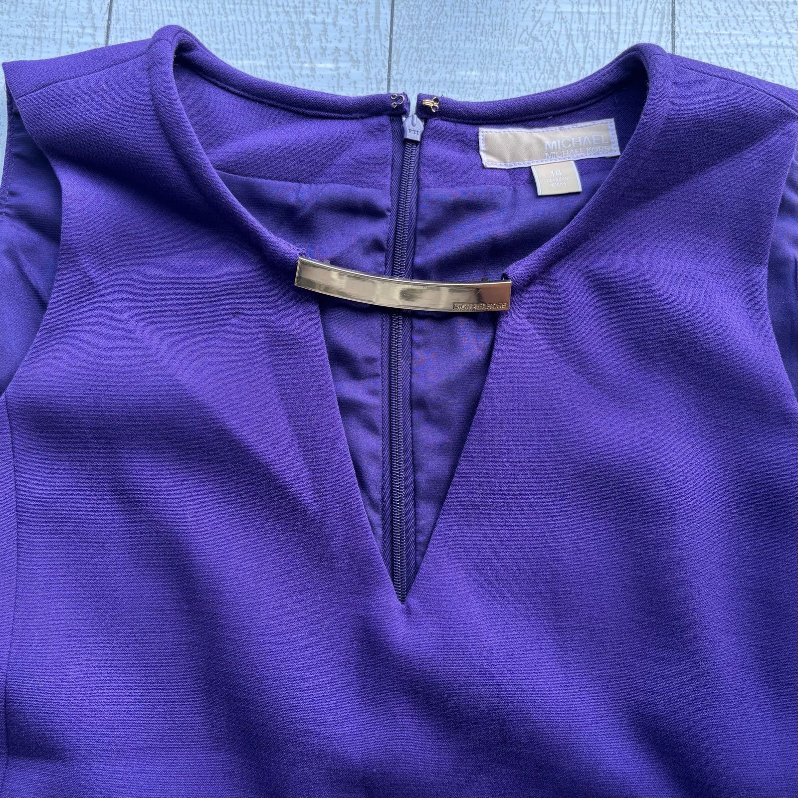 Michael Kors MICHAEL Michael Kors Purple Sleeveless Shift Dress Size 14 Size XL / US 12-14 / IT 48-50 - 10 Thumbnail