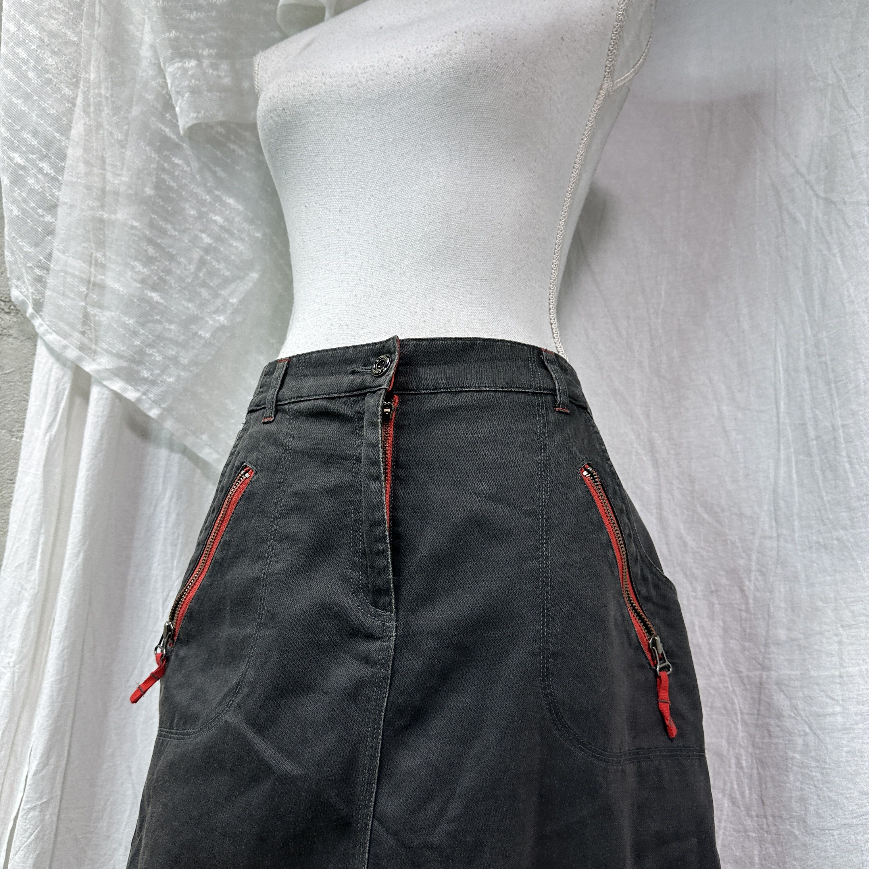 Vintage Vintage Avant Garde Denim Cyber Maxi Jeans Skirt Y2K Size 27" / US 4 / IT 40 - 6 Thumbnail