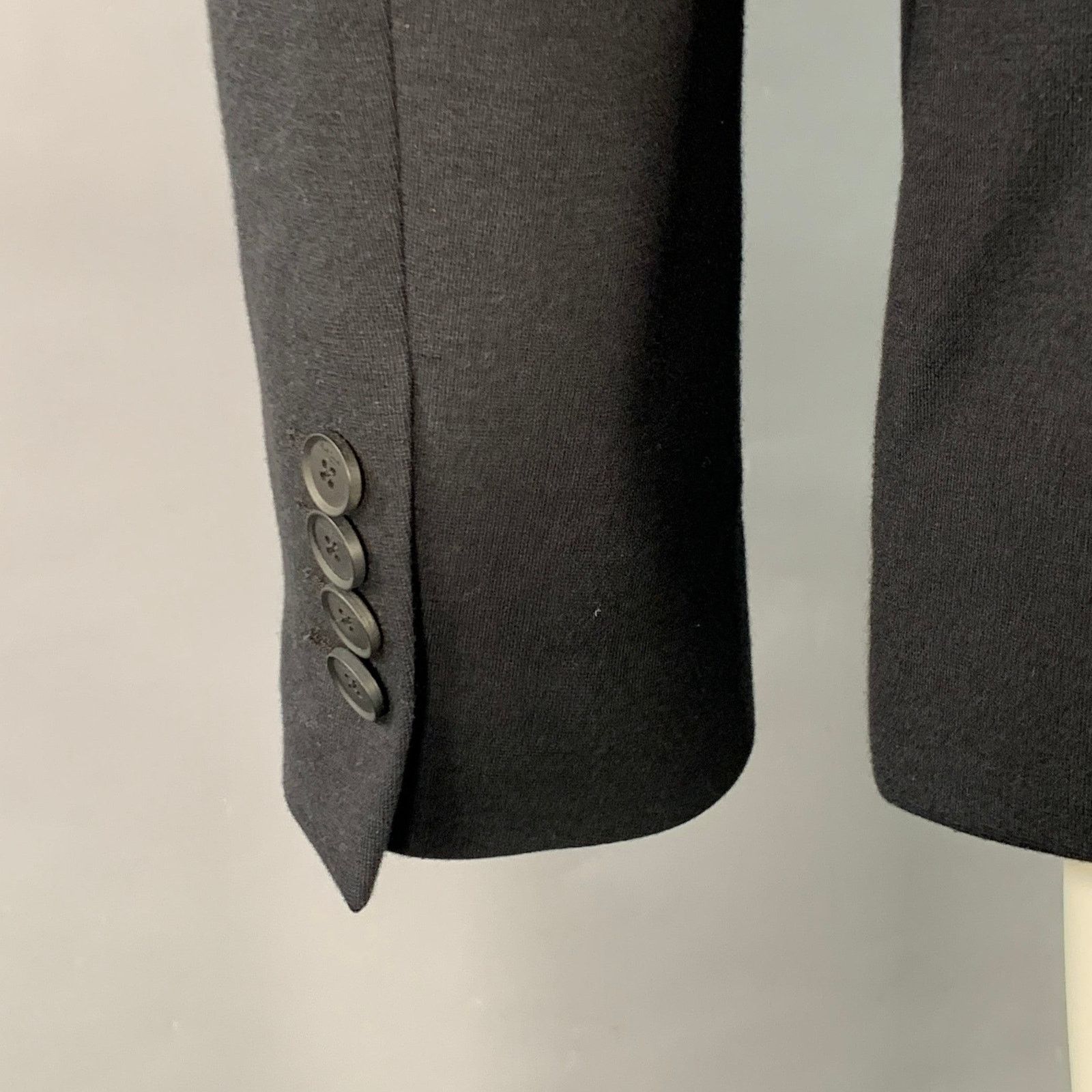 Paul Smith Size 40 Black Viscose Cotton Notch Lapel Sport Coat Size 40R - 5 Thumbnail