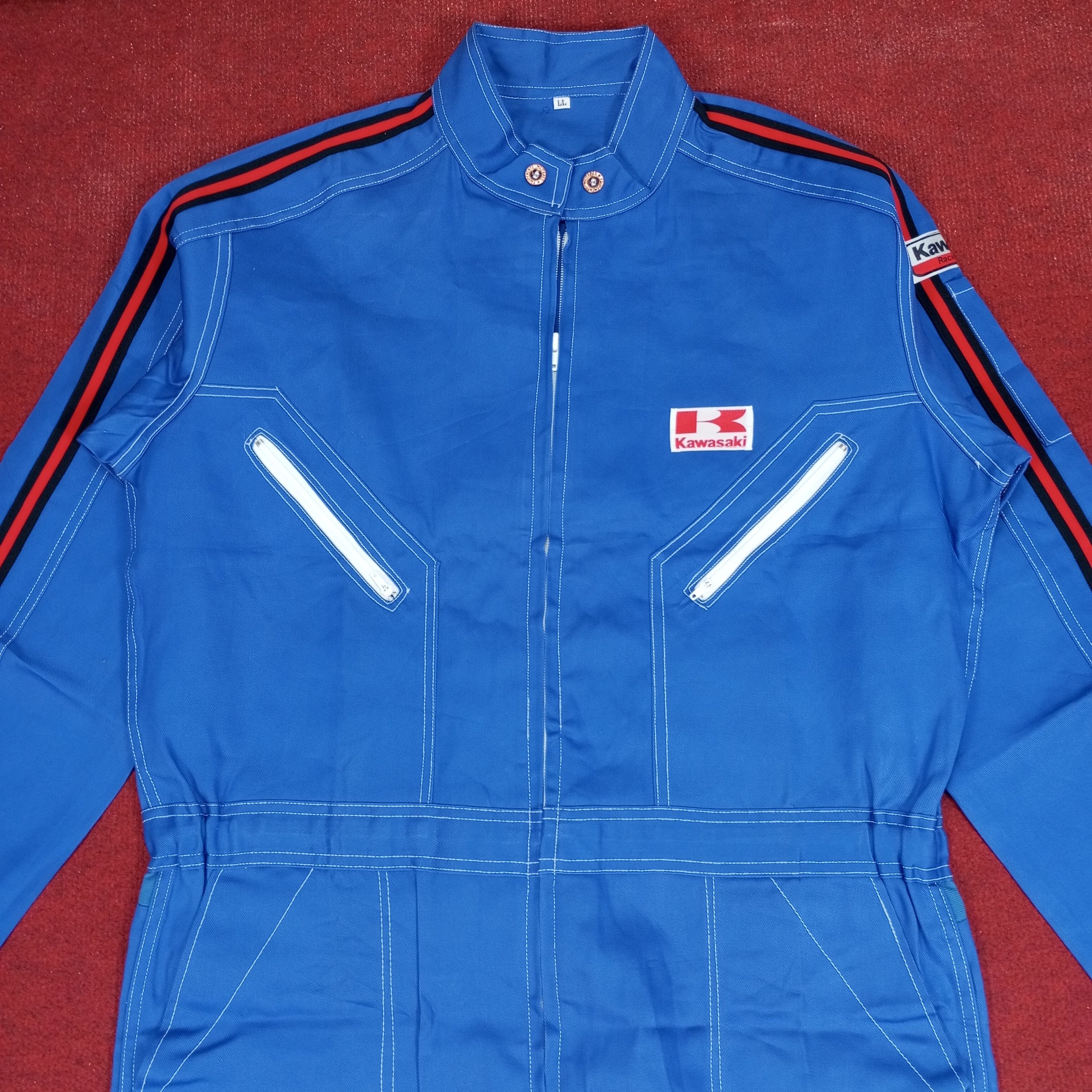Japanese Brand × Vintage Kawasaki Racing Japanese Brand Coverall Jacket Size US L / EU 52-54 / 3 - 5 Thumbnail