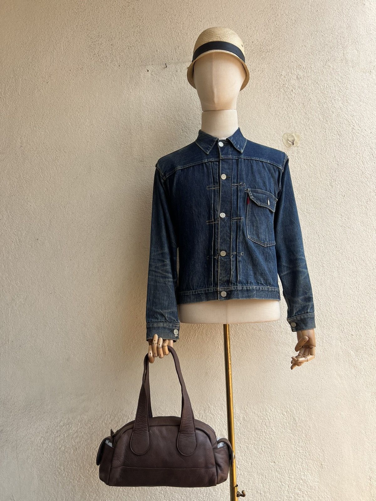 Leather Selvedge Japan Patina Real Leather Cargo Bag Size ONE SIZE - 6 Thumbnail