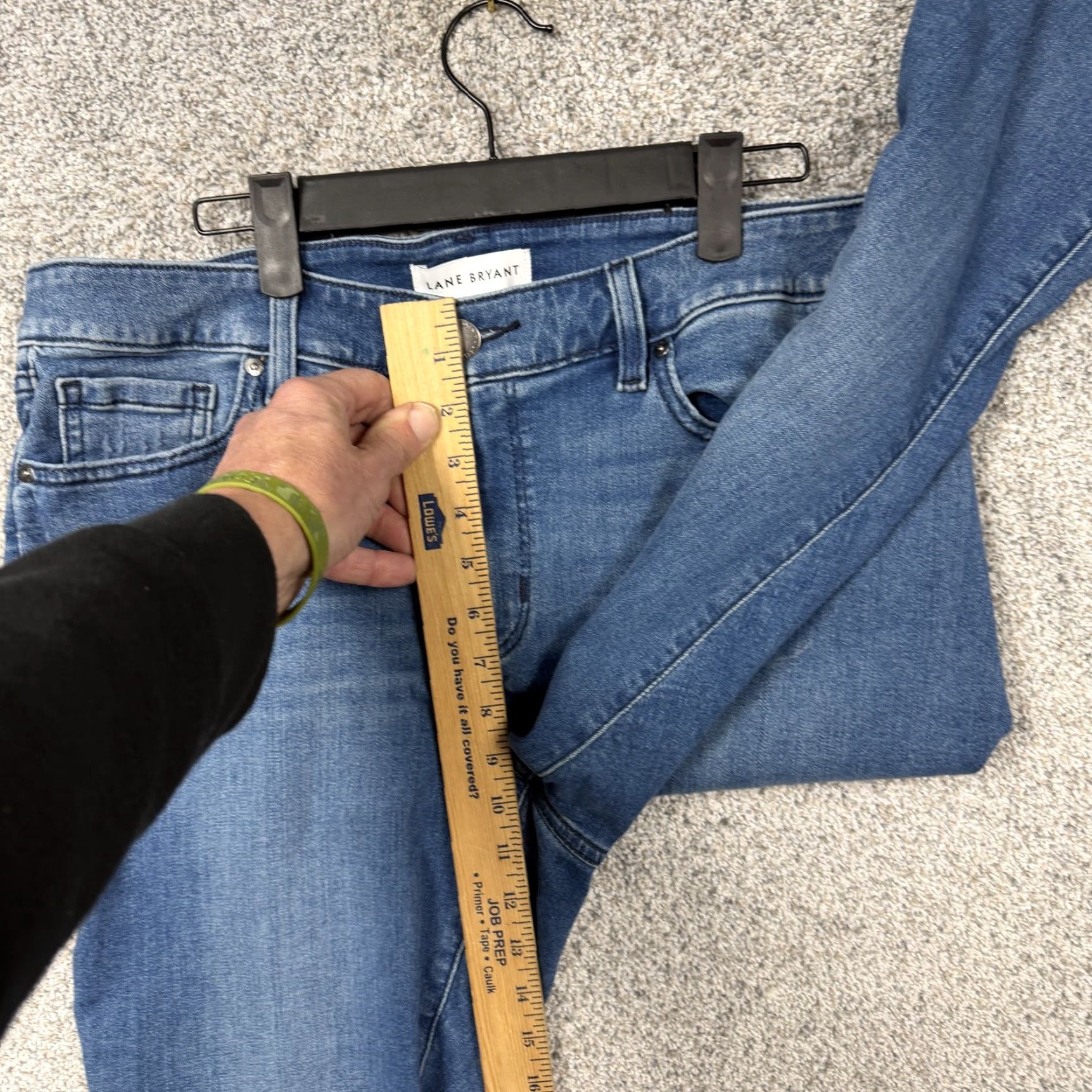 Vintage Lane Bryant Jeans Womens 14 Blue Signature Fit Mid Rise Skinny Stretch Denim 5-Pocket Distressed Pocketed Slim Inseam 25in Cotton Blend N/A N/A Size 36" / US 14 / IT 50 - 5 Thumbnail