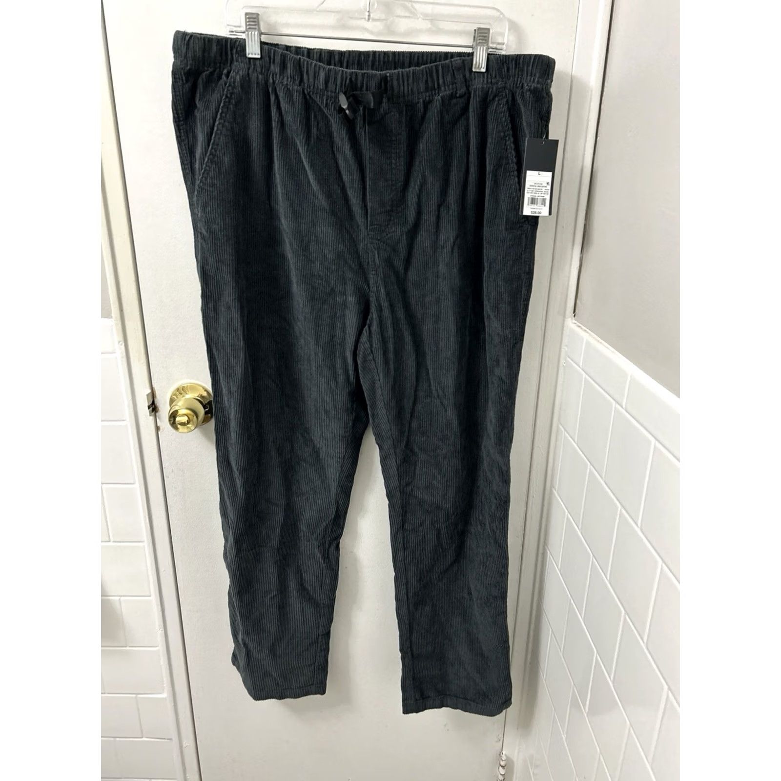 Vintage VINTAGE Original Use Corduroy Pants Mens Large Gray Elastic Waist Drawstring NWT Size US 33 - 2 Thumbnail