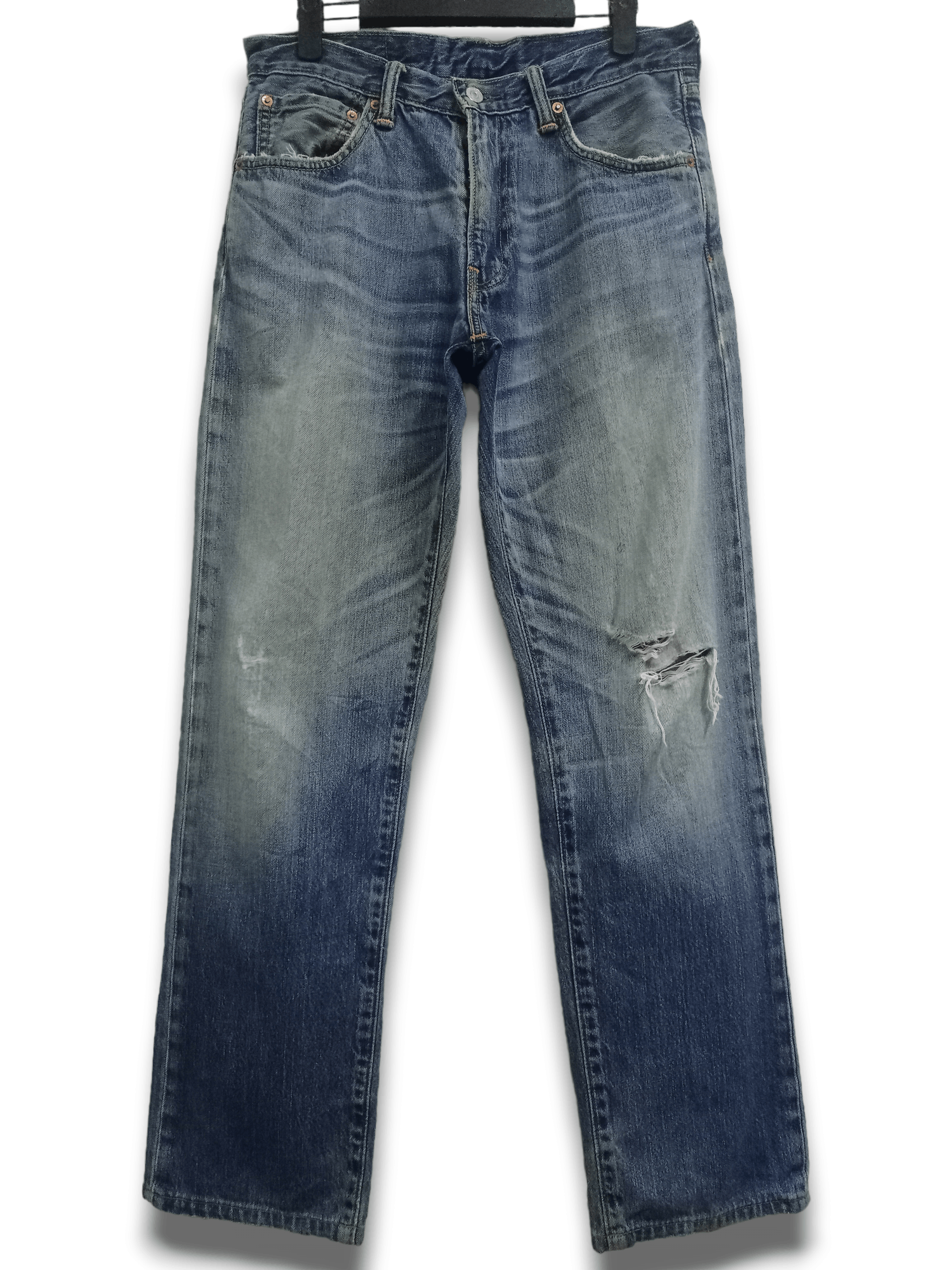 Levi's × Levi's Vintage Clothing Vintage LEVIS 503 Blue Wash Distressed Loose Jeans 31x30 Size US 31 - 1 Thumbnail