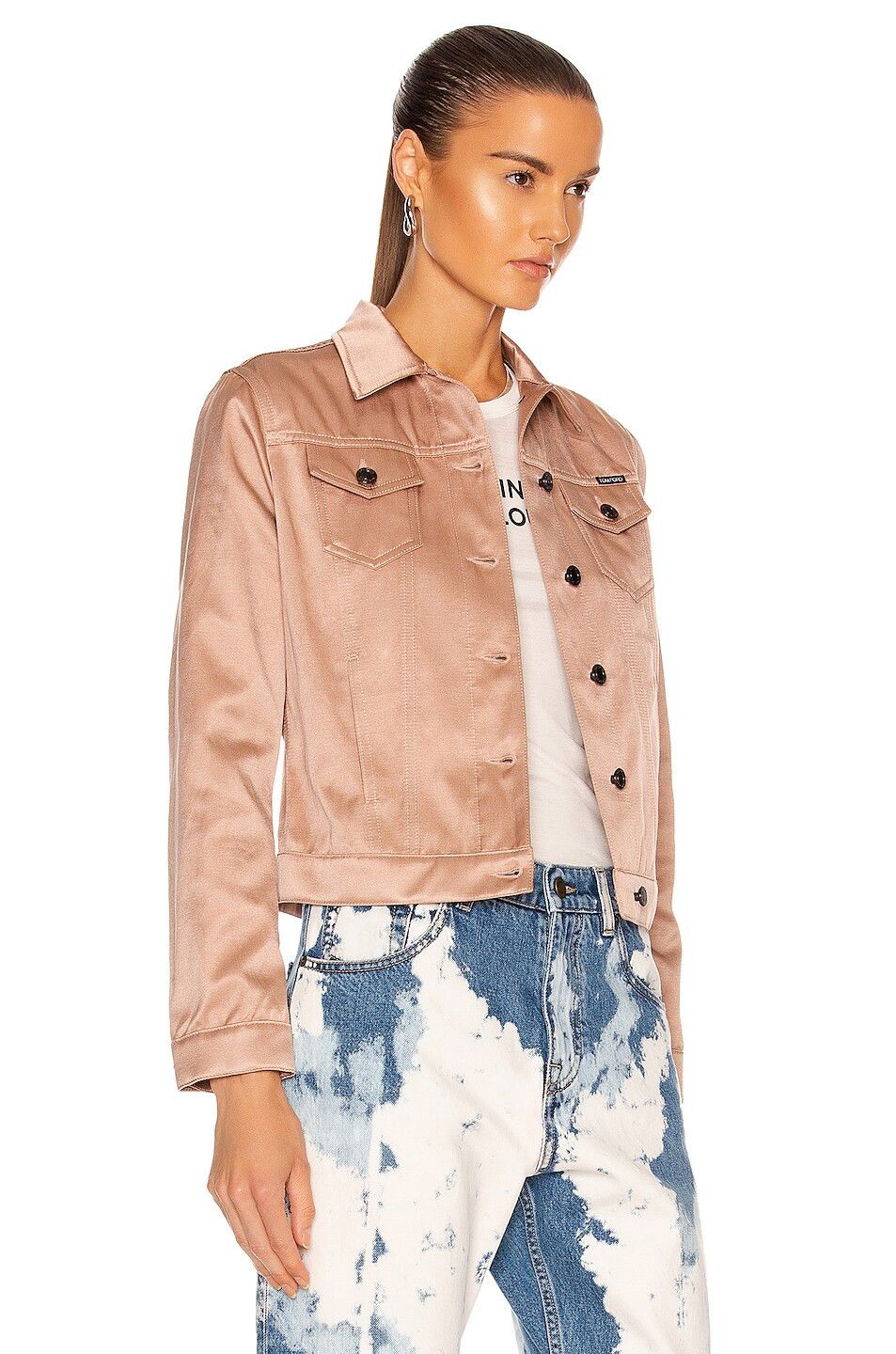 Tom Ford o1loc1c0724 GID051 Buttoned Jacket in Light Pink Size XS / US 0-2 / IT 36-38 - 2 Thumbnail