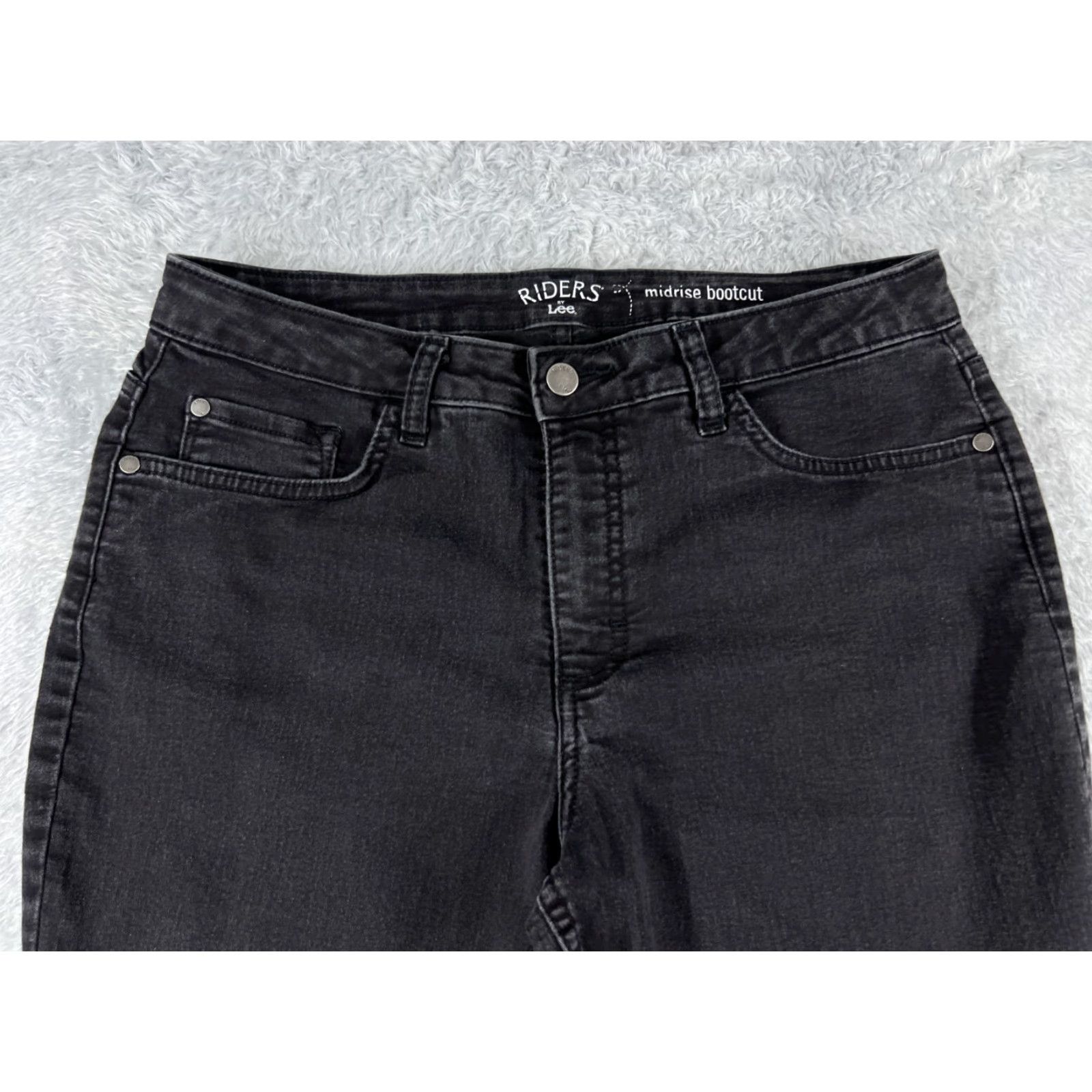 Lee Lee Jeans Women 10 Black Denim Bootcut Mid 30x28 Cotton Stretch 90s Size 32" / US 10 / IT 46 - 4 Thumbnail