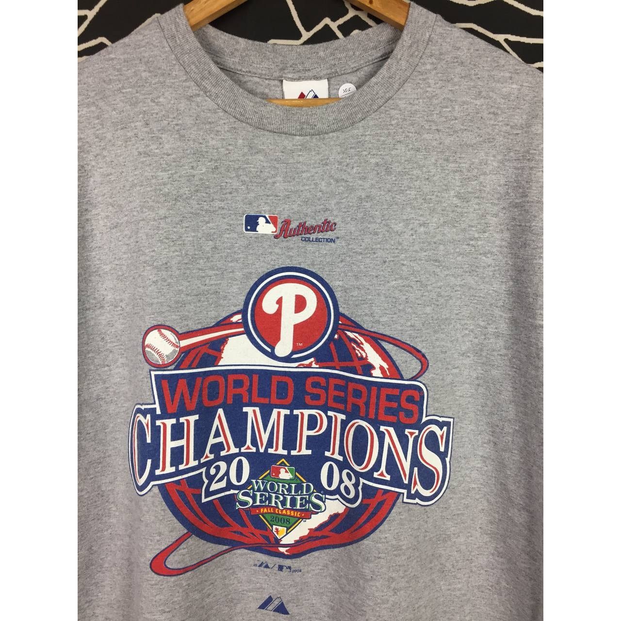 MLB × Majestic × Vintage Vtg MLB Authentic Collection 2008 World Series Champions Tee Size US XXL / EU 58 / 5 - 3 Thumbnail
