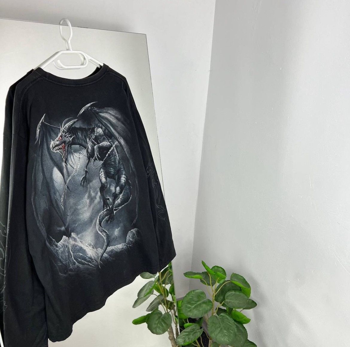 Band Tees Vintage Spiral Boxy Fit Over Print Long Sleeve Dragon Y2K Size US XXL / EU 58 / 5 - 2 Thumbnail