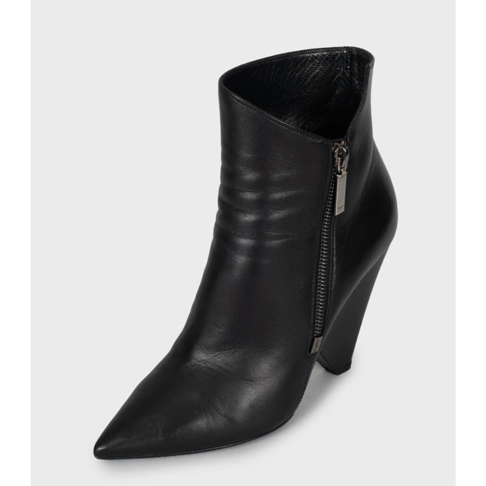 Saint Laurent Paris Elegant Saint Laurent Niki Leather Wedge Boots - Size 38.5 Size US 7.5 / IT 37.5 - 3 Thumbnail