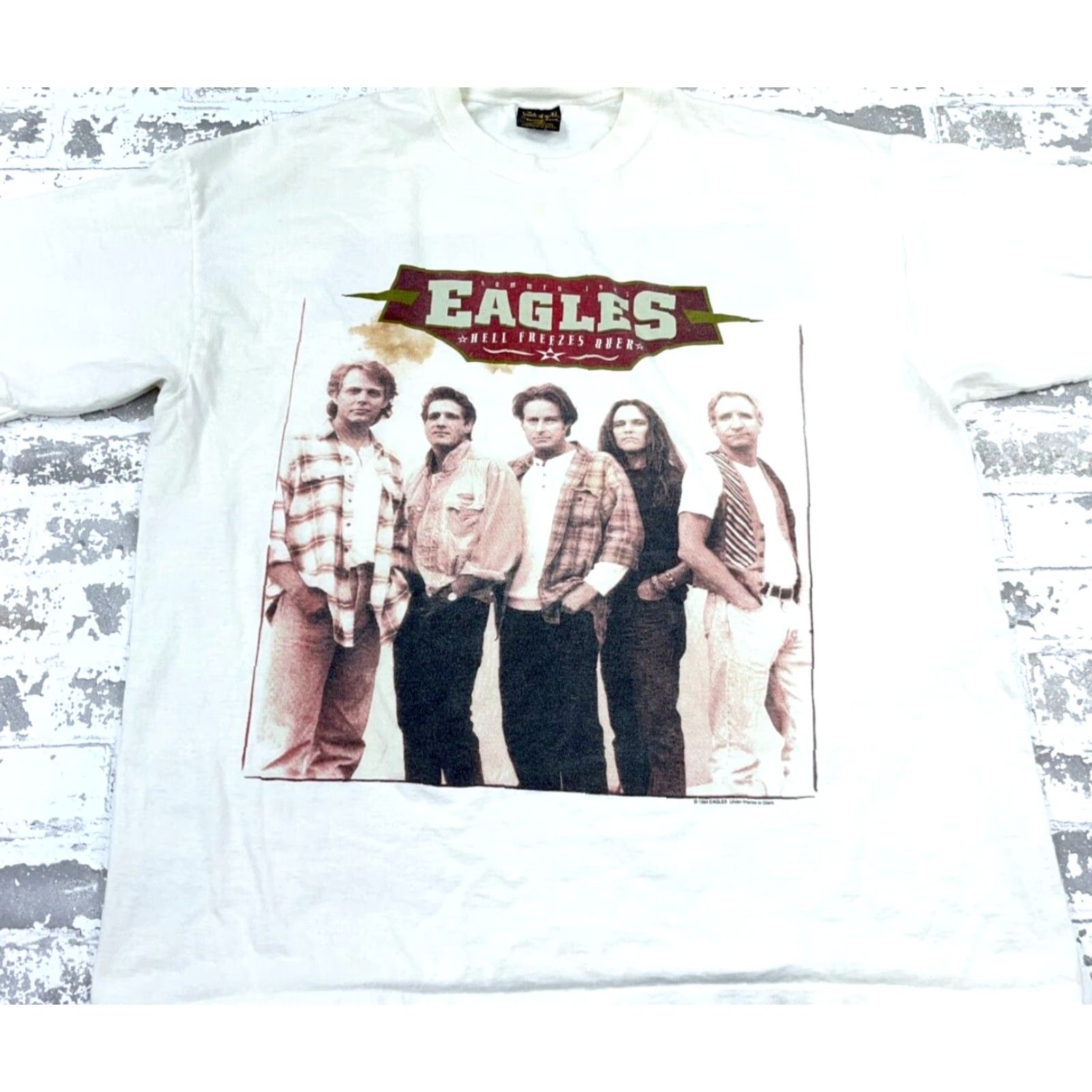 Vintage VINTAGE Eagles Shirt Men 2XL White Hell Freezes Over Band Tee 90s 94 Stains Size US XXL / EU 58 / 5 - 3 Thumbnail